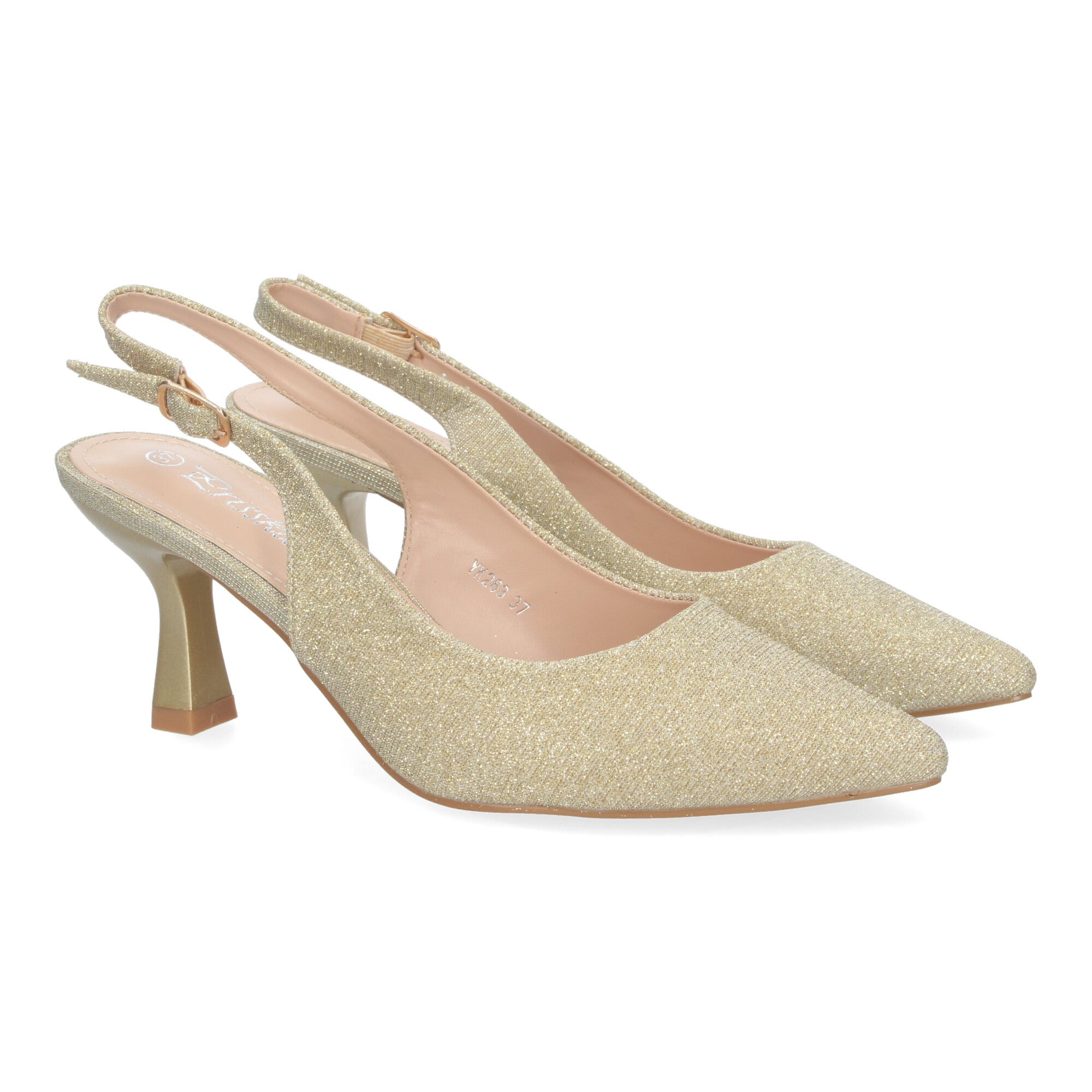 Zapato Dorado de Salón para Mujer Diseño Elegante