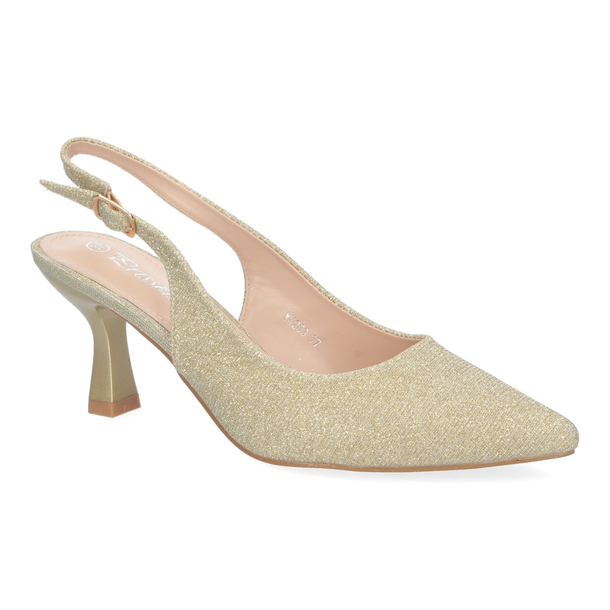 Zapato Dorado de Salón para Mujer Diseño Elegante