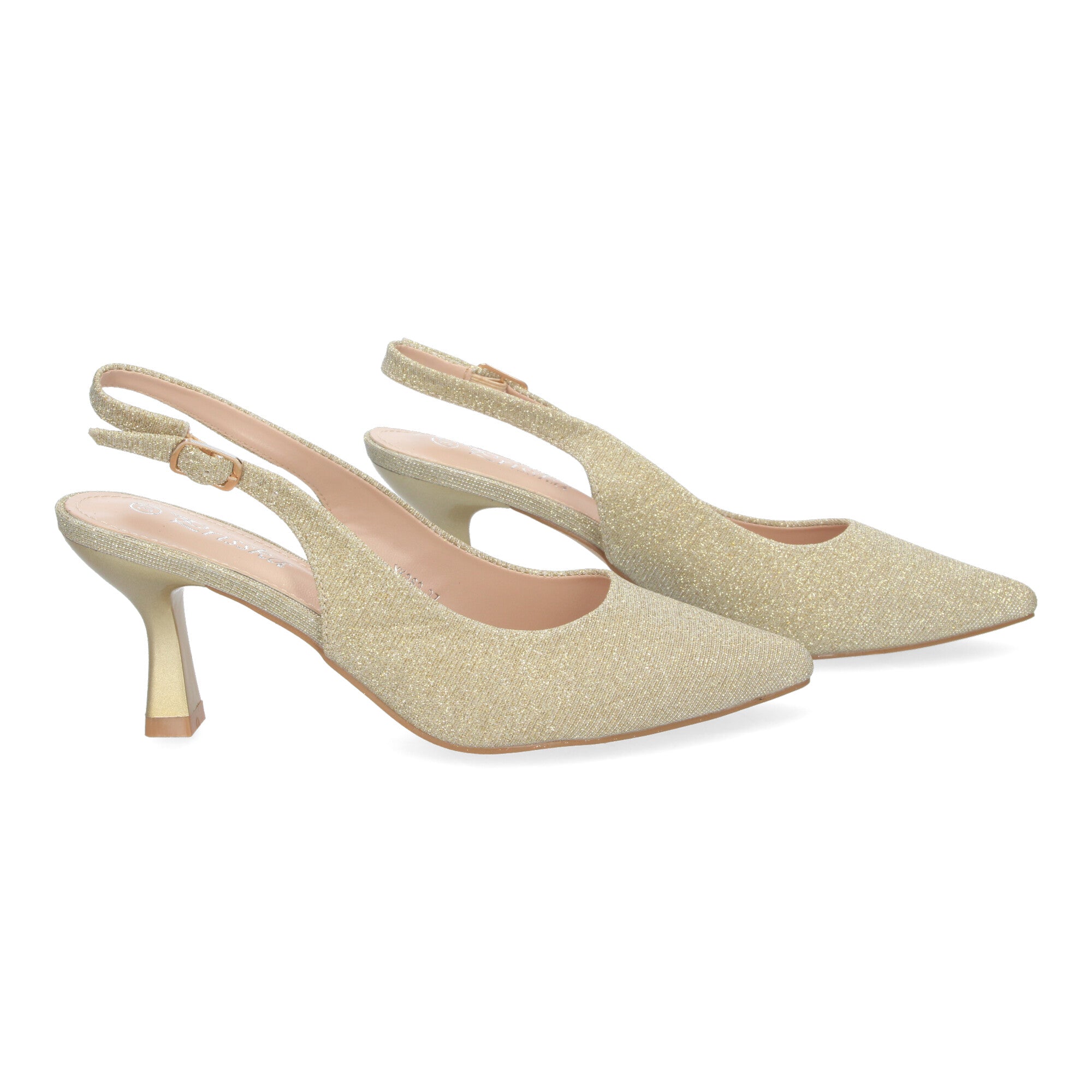 Zapato Dorado de Salón para Mujer Diseño Elegante