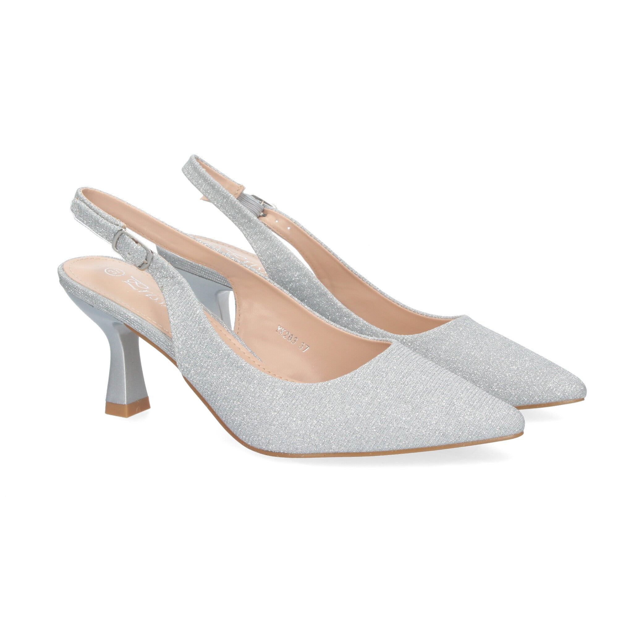 Zapato Plateado de Salón para Mujer Diseño Elegante