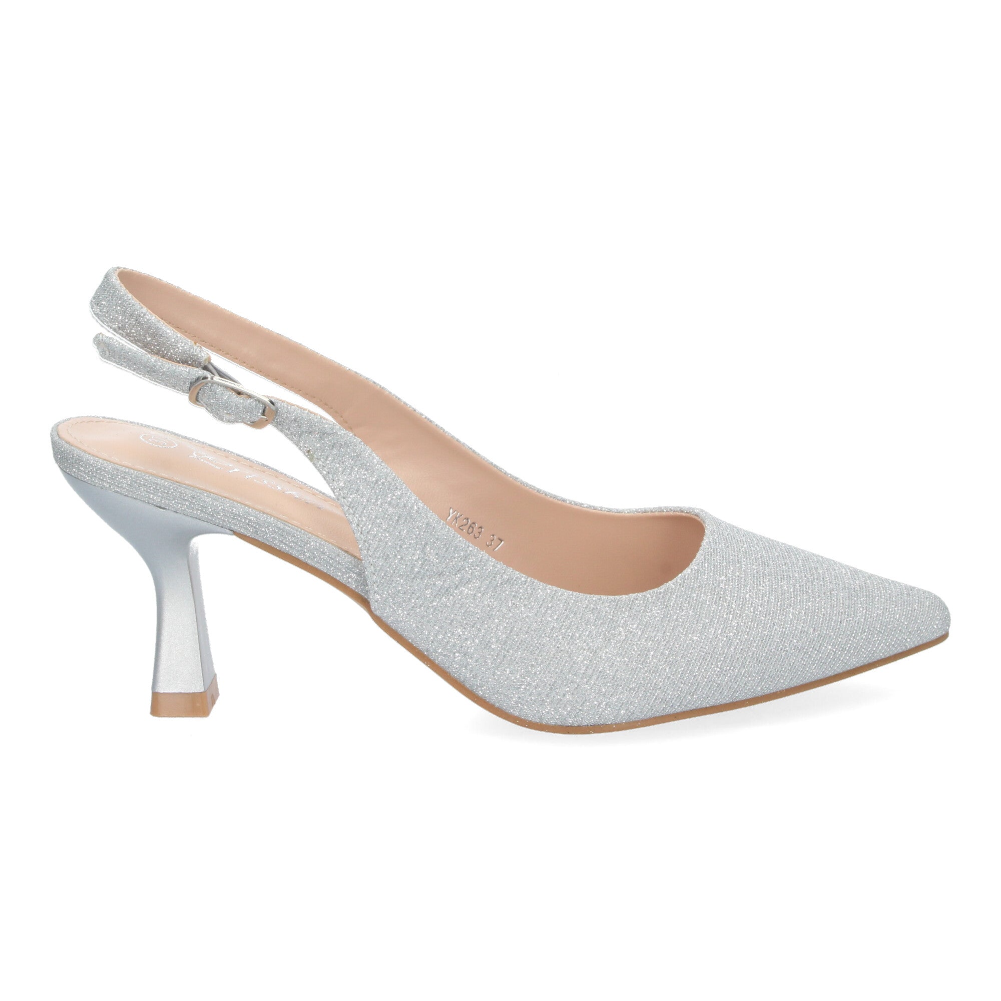 Zapato Plateado de Salón para Mujer Diseño Elegante