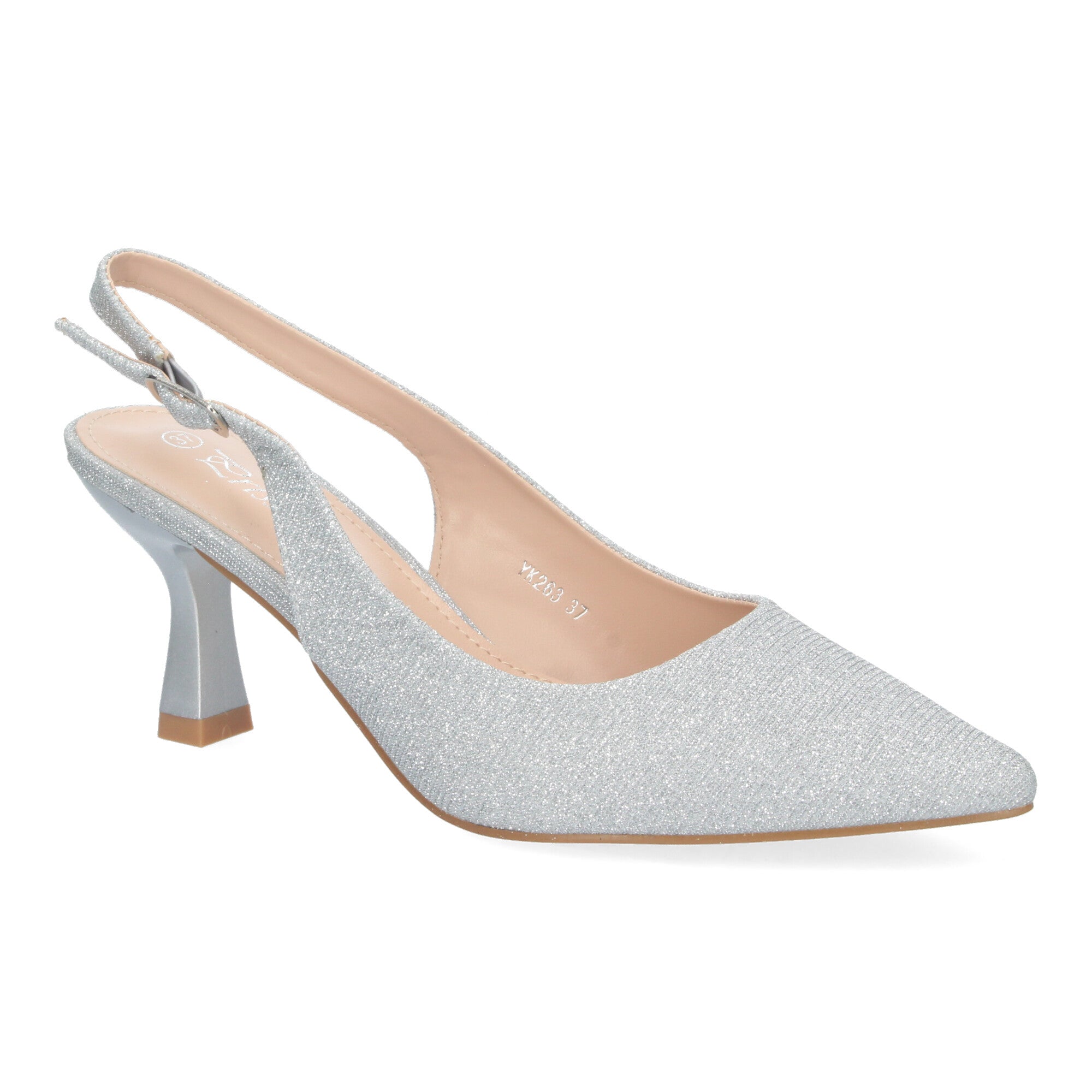 Zapato Plateado de Salón para Mujer Diseño Elegante