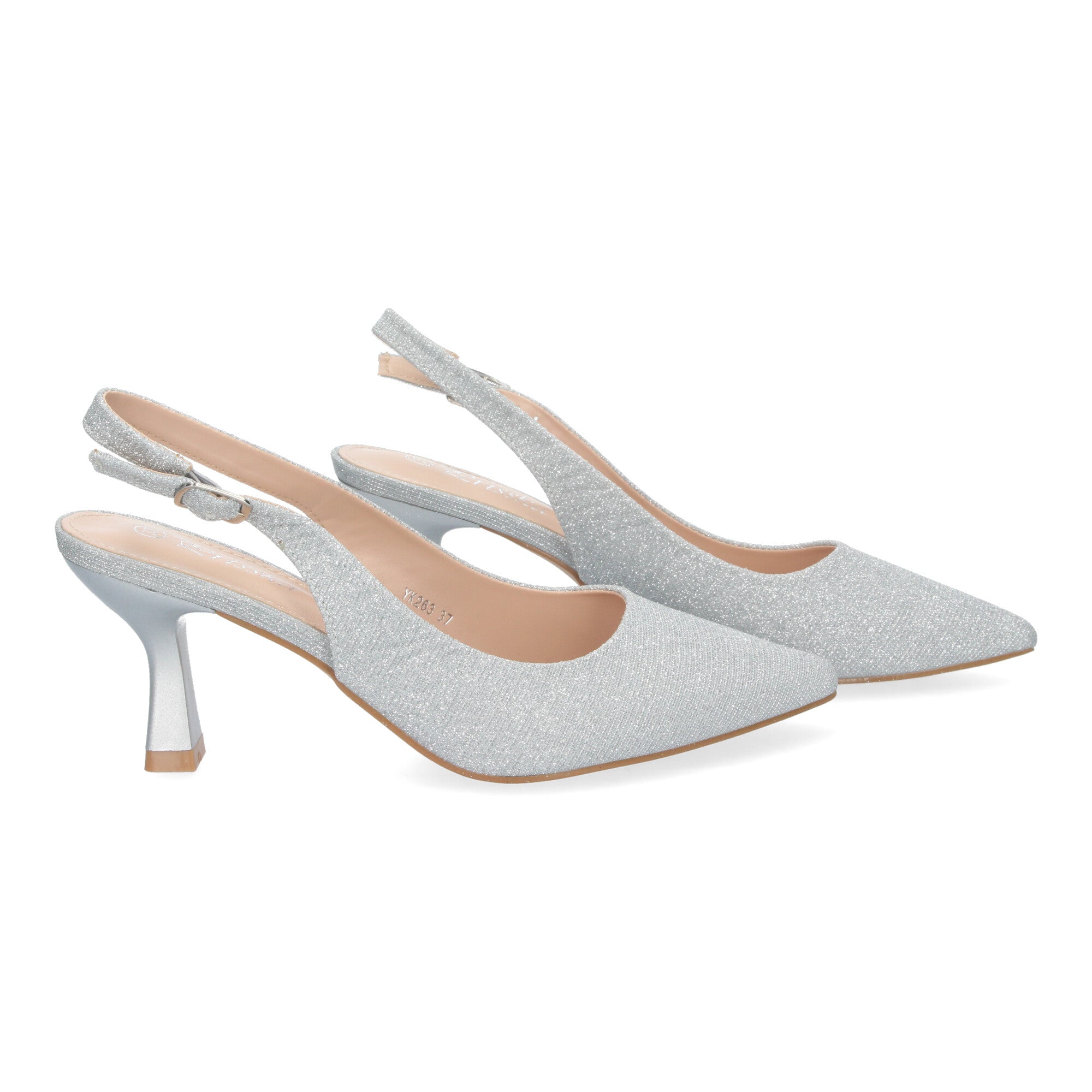 Zapato Plateado de Salón para Mujer Diseño Elegante