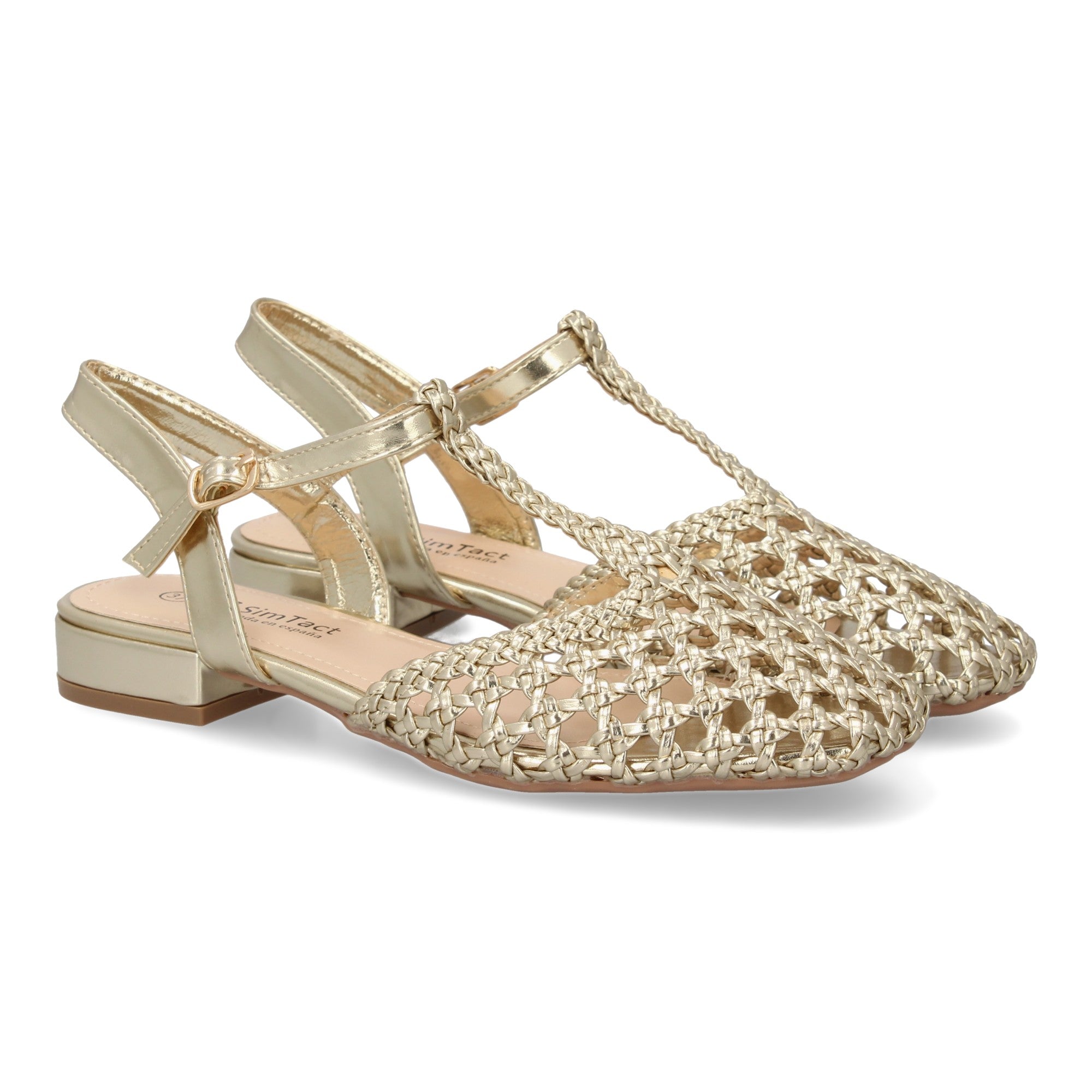 Sandalias Planas de Mujer Comodas y Elegantes con Diseño Trenzado y Cierre de Hebilla