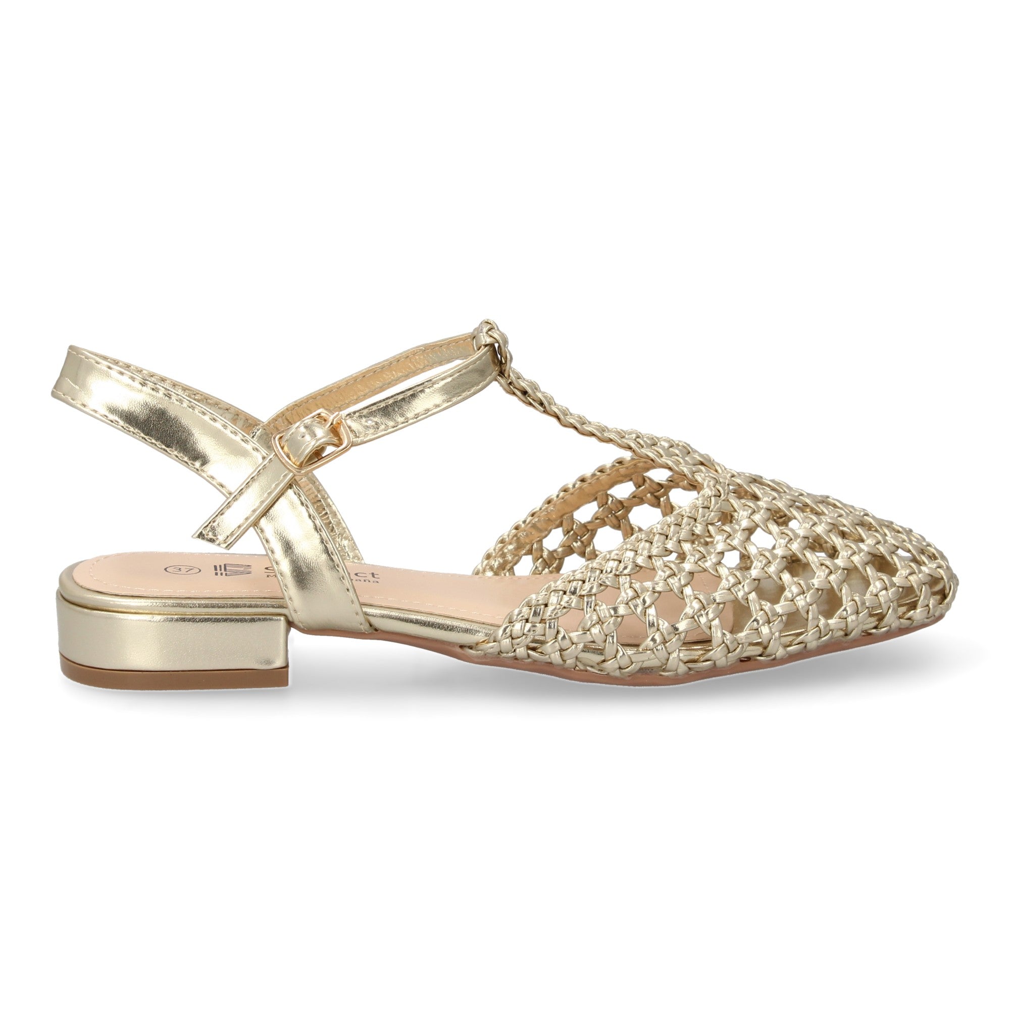 Sandalias Planas de Mujer Comodas y Elegantes con Diseño Trenzado y Cierre de Hebilla