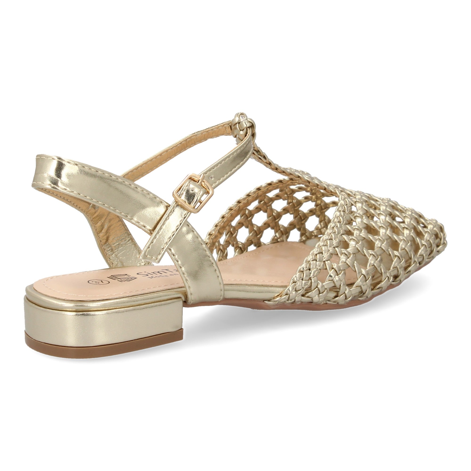 Sandalias Planas de Mujer Comodas y Elegantes con Diseño Trenzado y Cierre de Hebilla