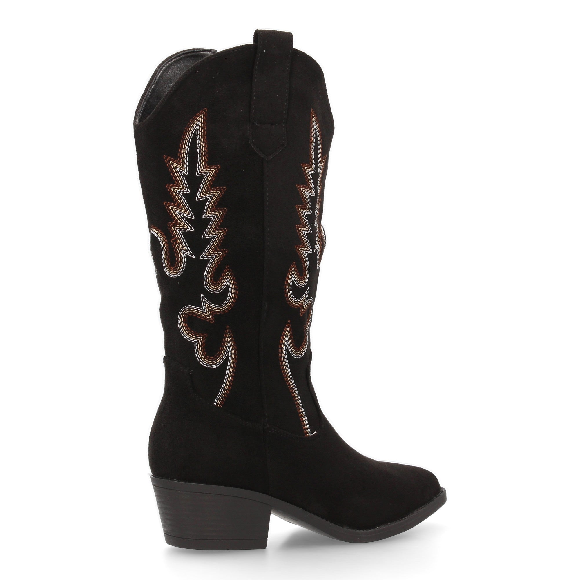 Botas Cowboy para Mujer con Tacón Bajo, Caña Bordada de 32 cm y Cremallera