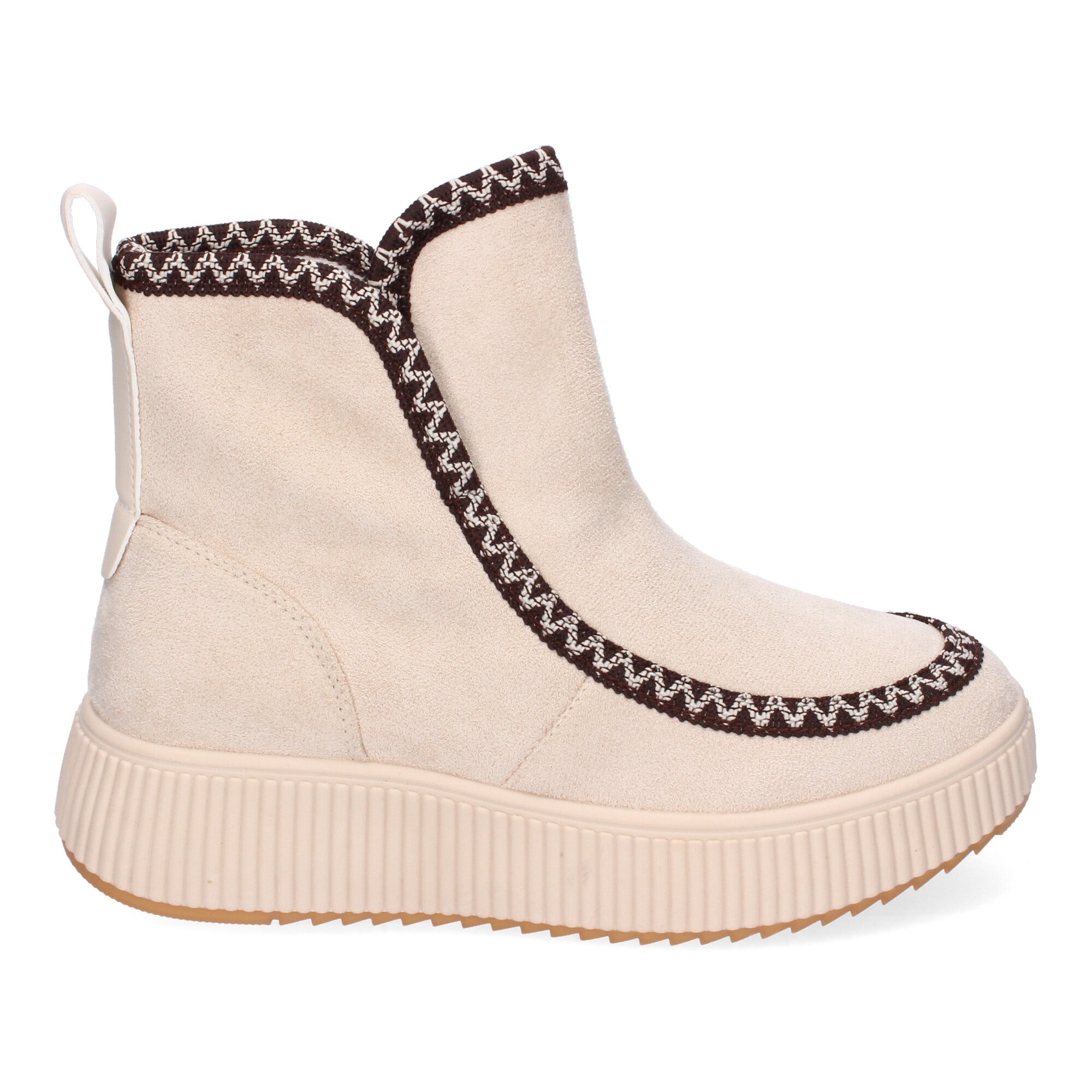 Botines beige con diseño trenzado