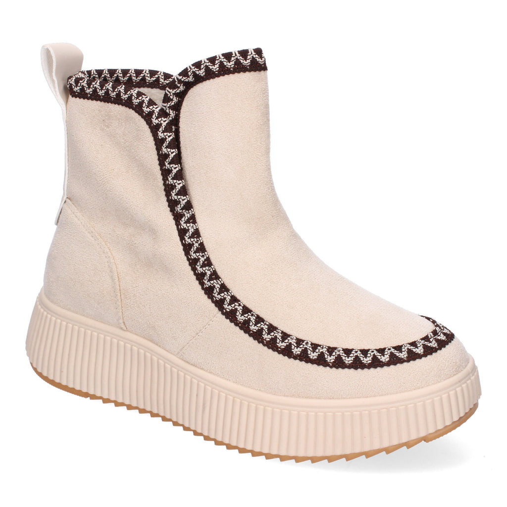 Botines beige con diseño trenzado