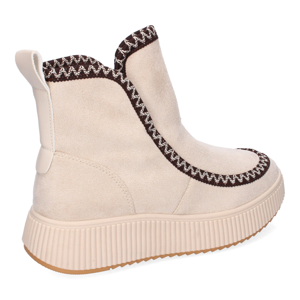 Botines beige con diseño trenzado