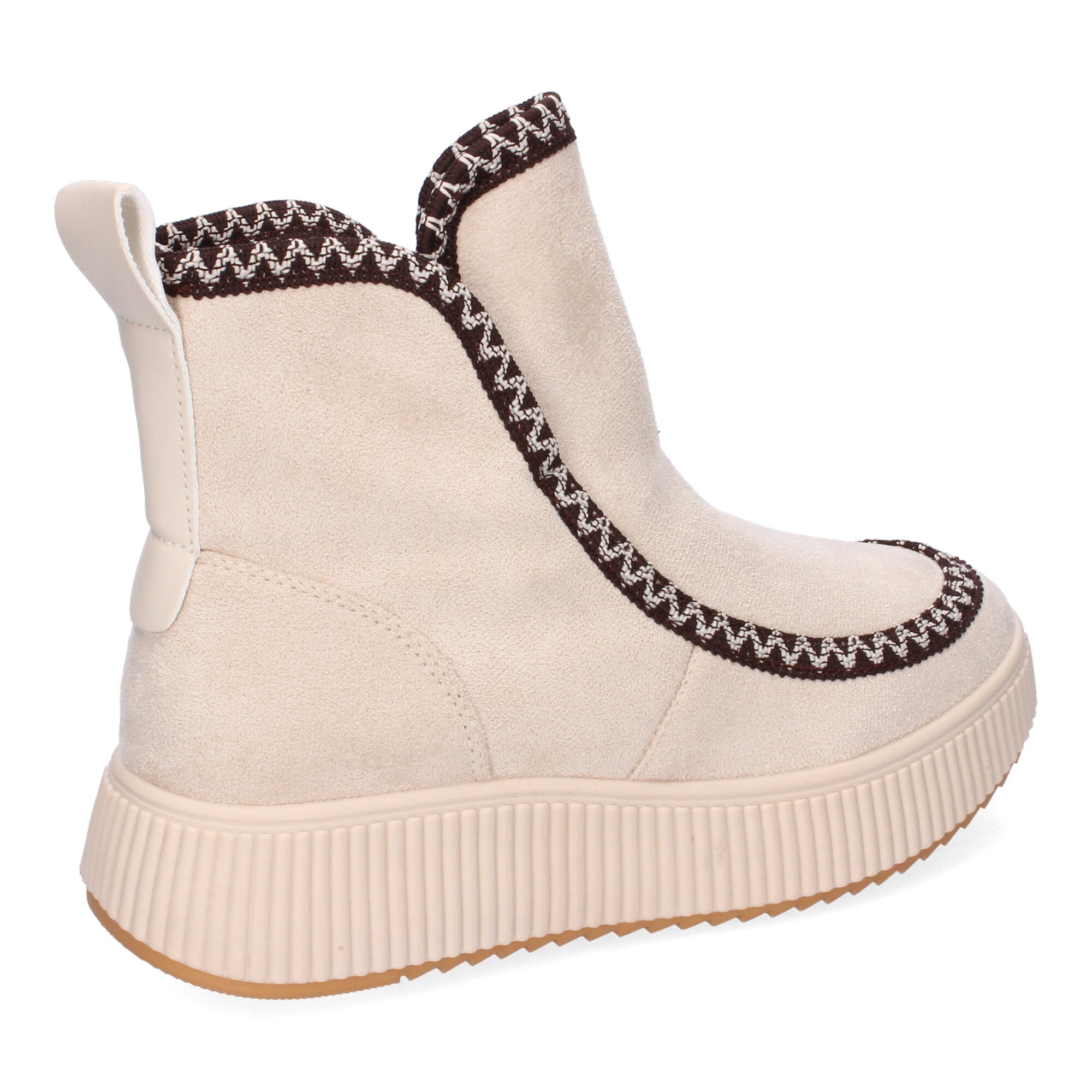Botines beige con diseño trenzado