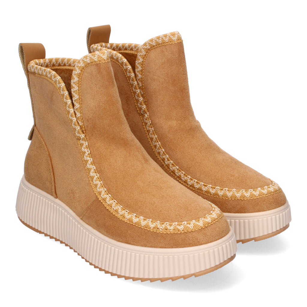 Botines camel con detalle trenzado