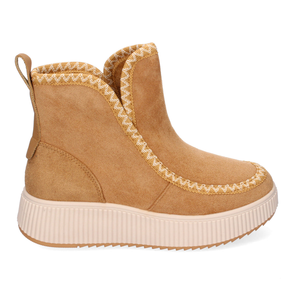 Botines camel con detalle trenzado