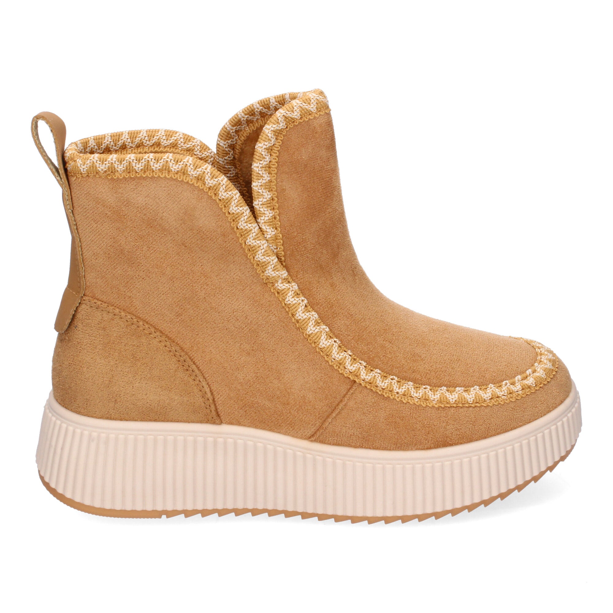 Botines camel con detalle trenzado