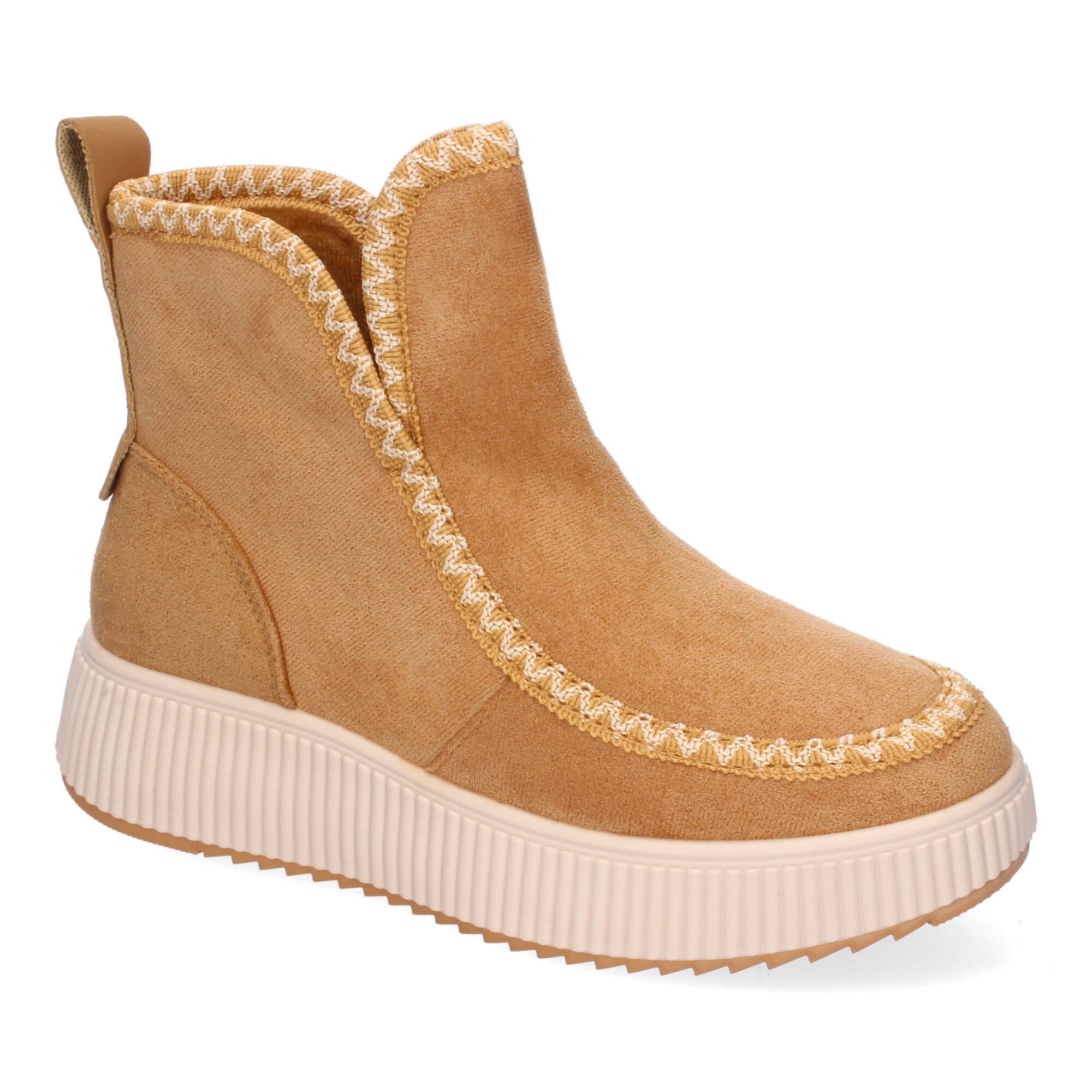 Botines camel con detalle trenzado