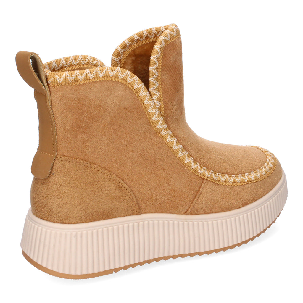 Botines camel con detalle trenzado