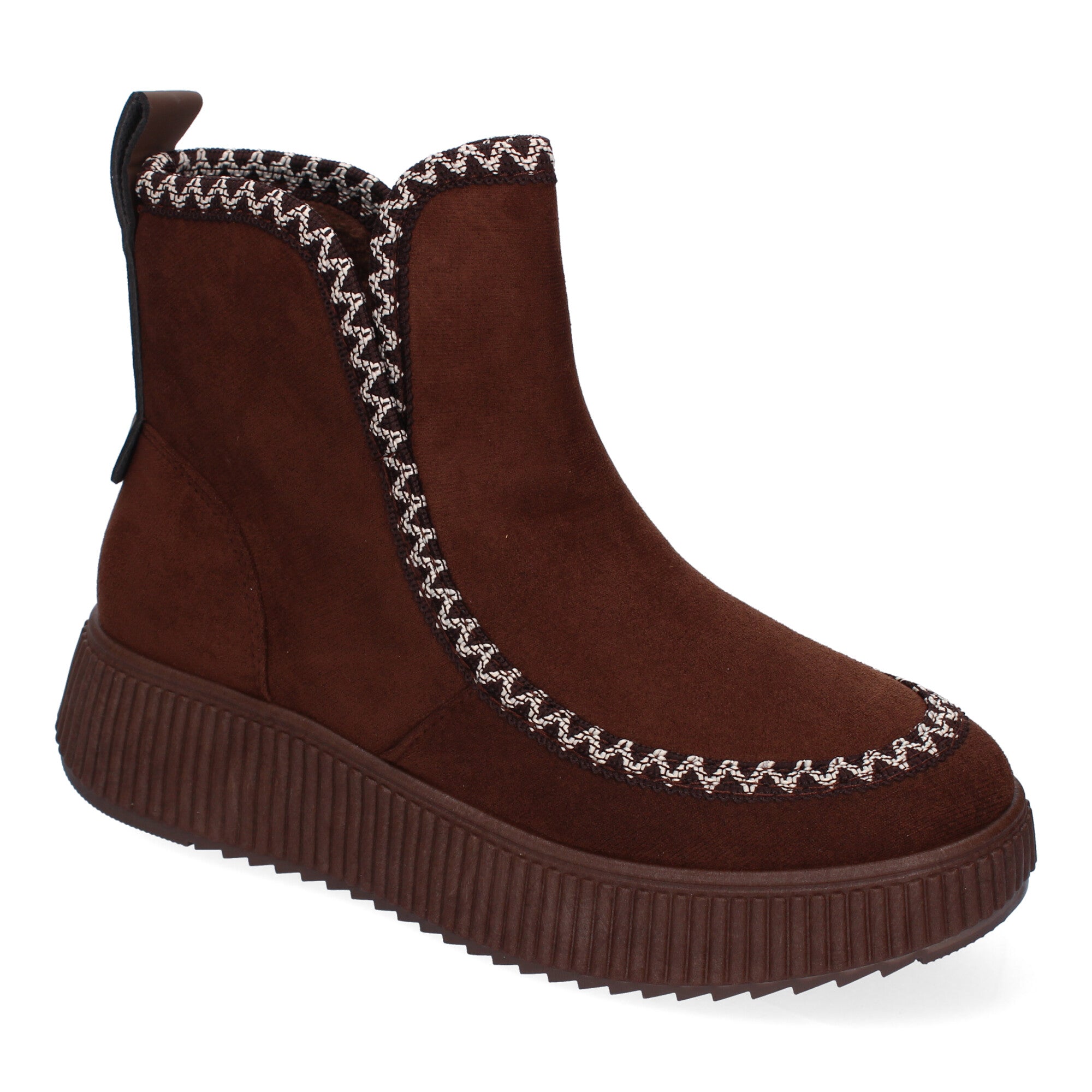 Botines marrones con diseño trenzado