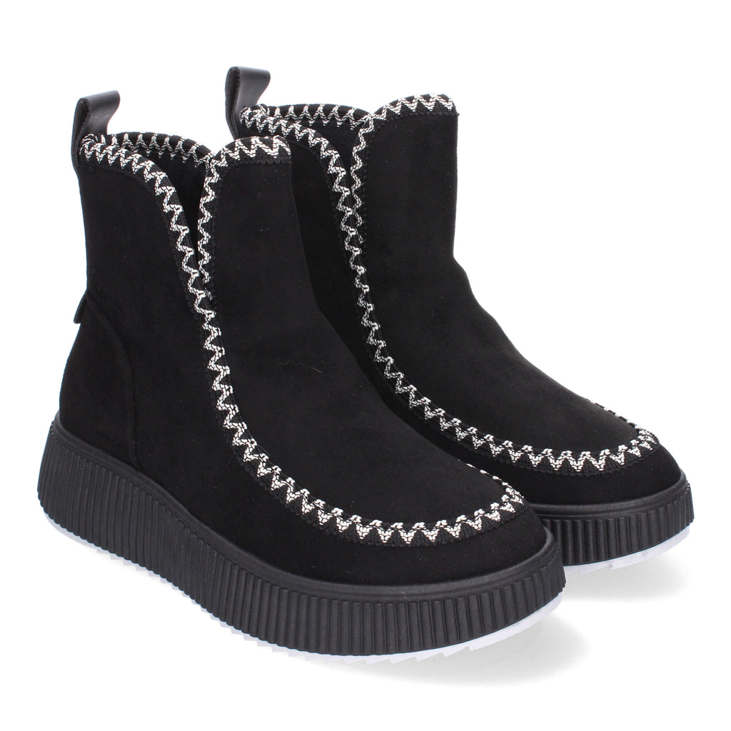 Botines negros con detalle interior