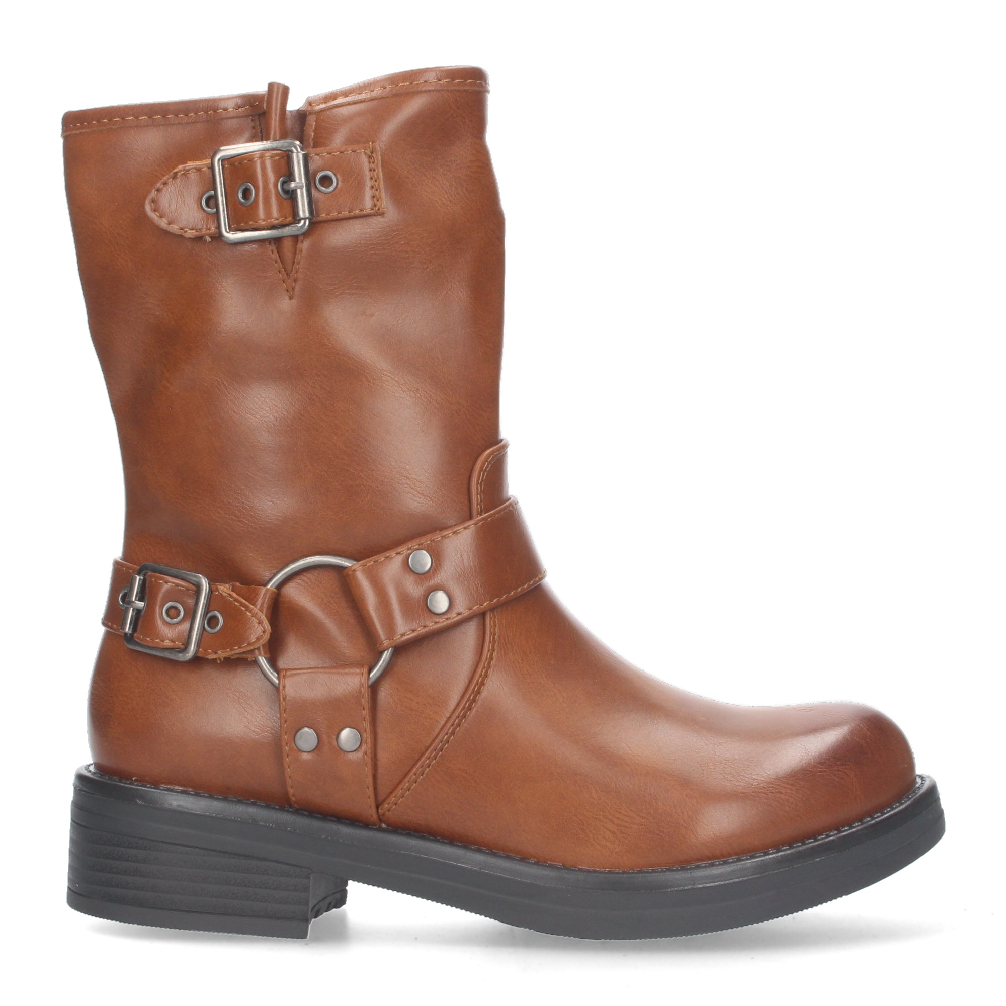 Botin camel con adorno hebillas