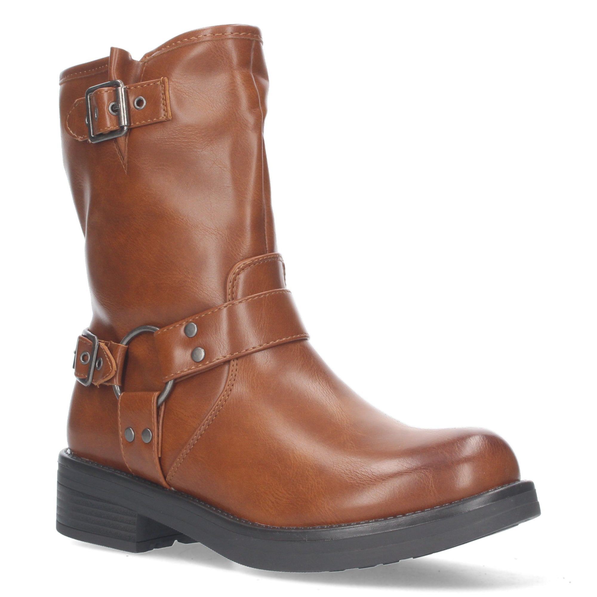 Botin camel con adorno hebillas
