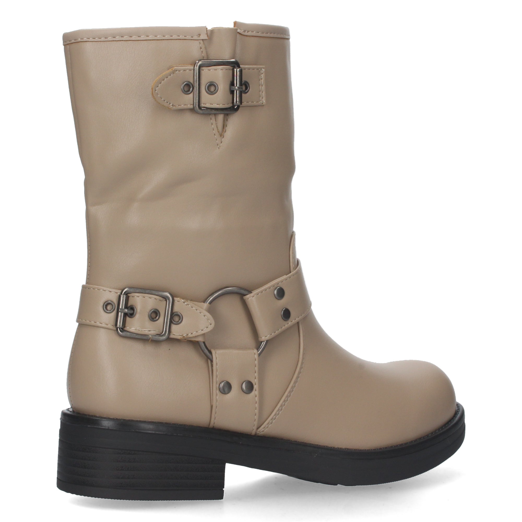 Botin kaki con diseño hebillas