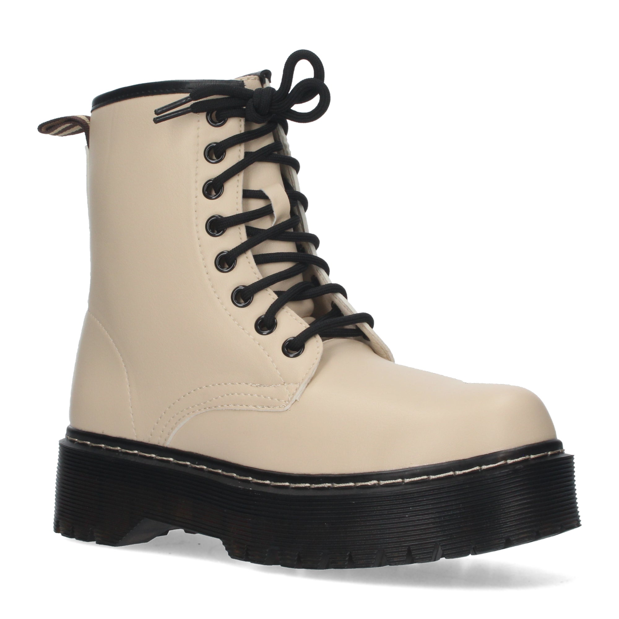 Botin beige estilo acordonado