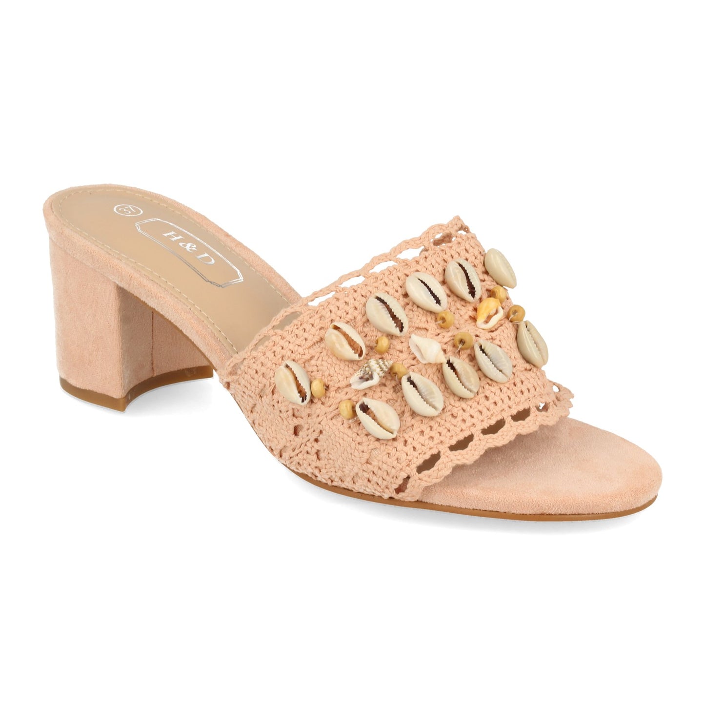 Cyrena Pink Seashell – Sandalia Rosa de Tacón con Conchas para Mujer | Estilo Chic para Invitadas