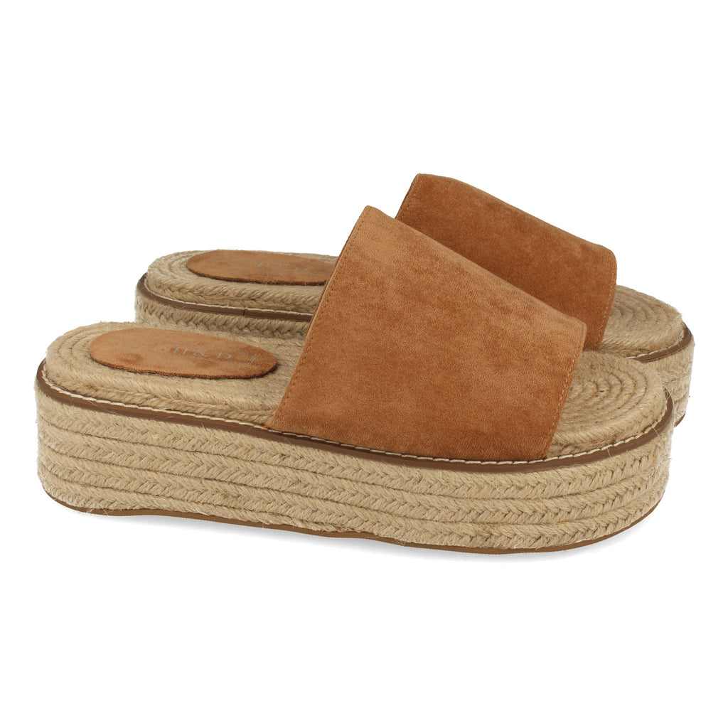 Sandalia de Plataforma para Mujer Forrada de Yute, Estilo Casual con Pala Simple