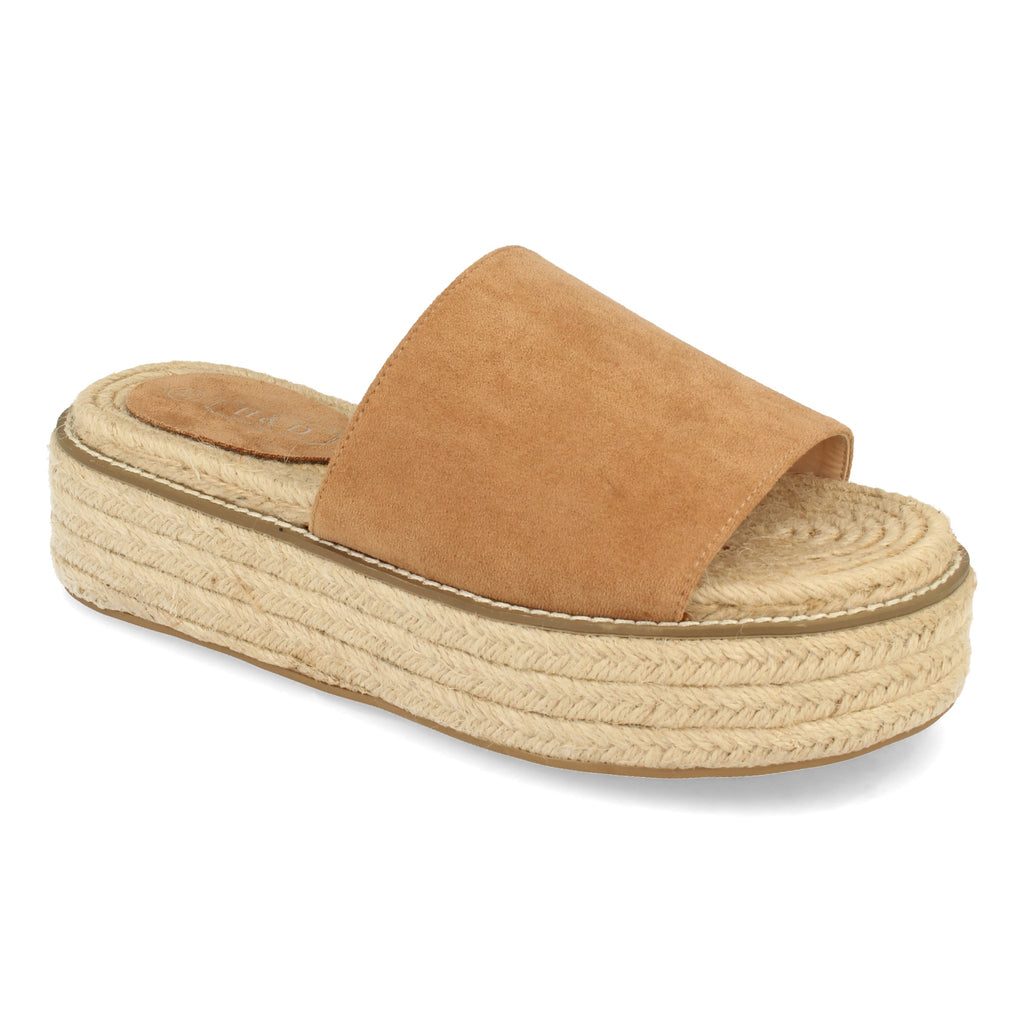 Sandalia de Plataforma para Mujer Forrada de Yute, Estilo Casual con Pala Simple