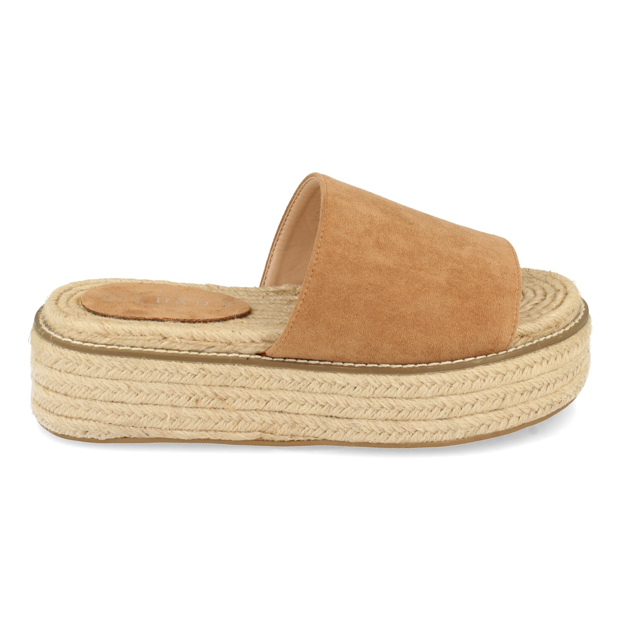 Sandalia de Plataforma para Mujer Forrada de Yute, Estilo Casual con Pala Simple