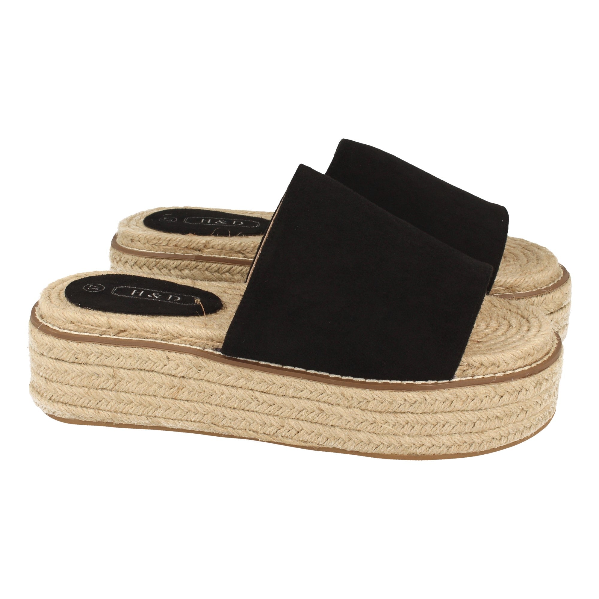 Sandalia de Plataforma para Mujer Forrada de Yute, Estilo Casual con Pala Simple