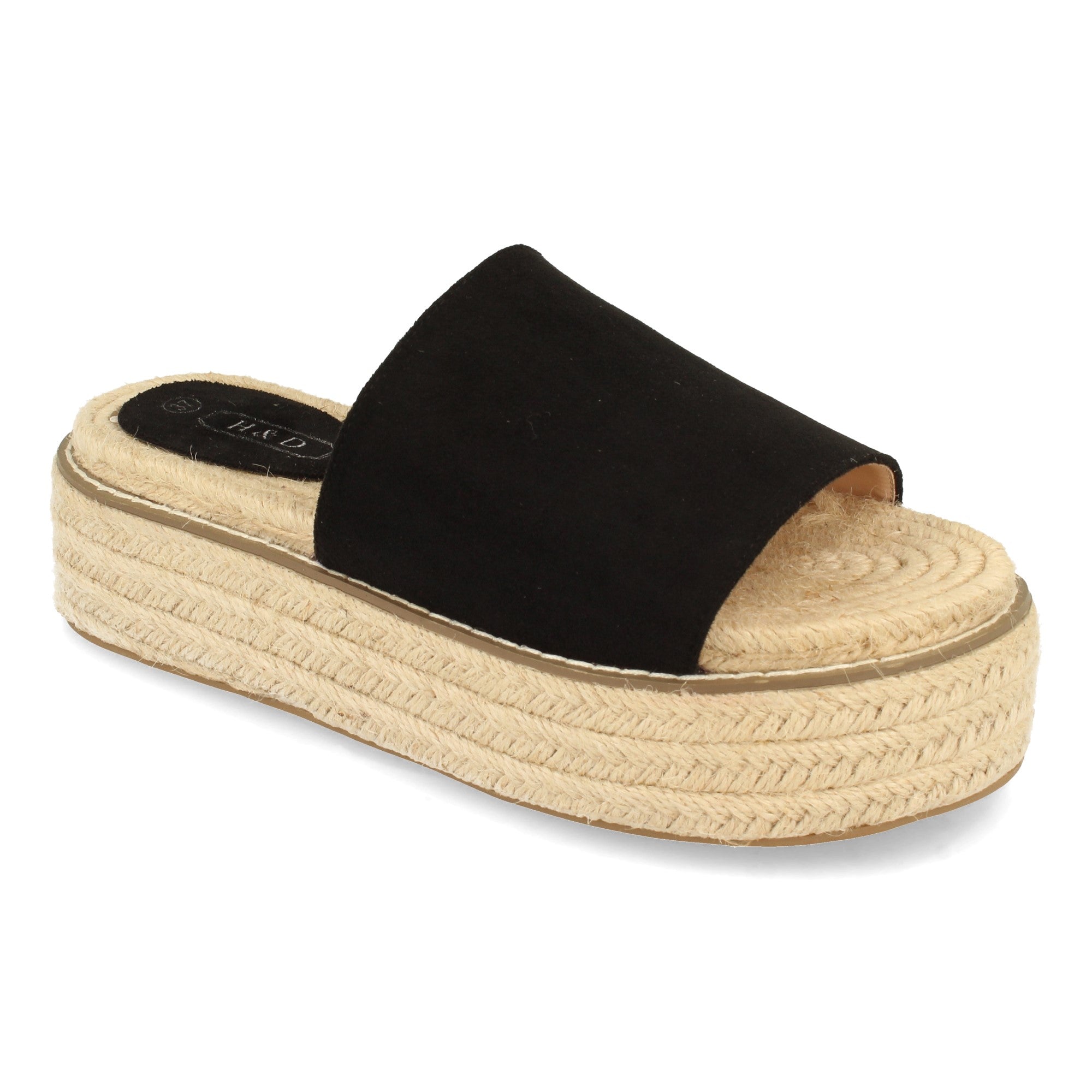 Sandalia de Plataforma para Mujer Forrada de Yute, Estilo Casual con Pala Simple