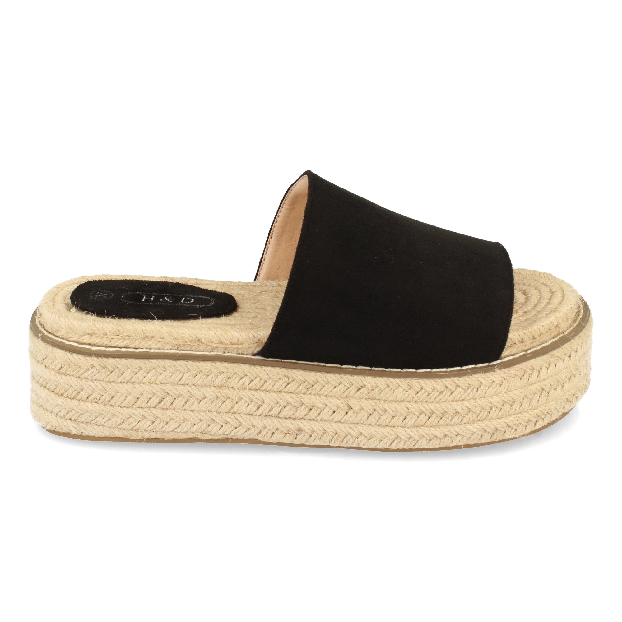 Sandalia de Plataforma para Mujer Forrada de Yute, Estilo Casual con Pala Simple
