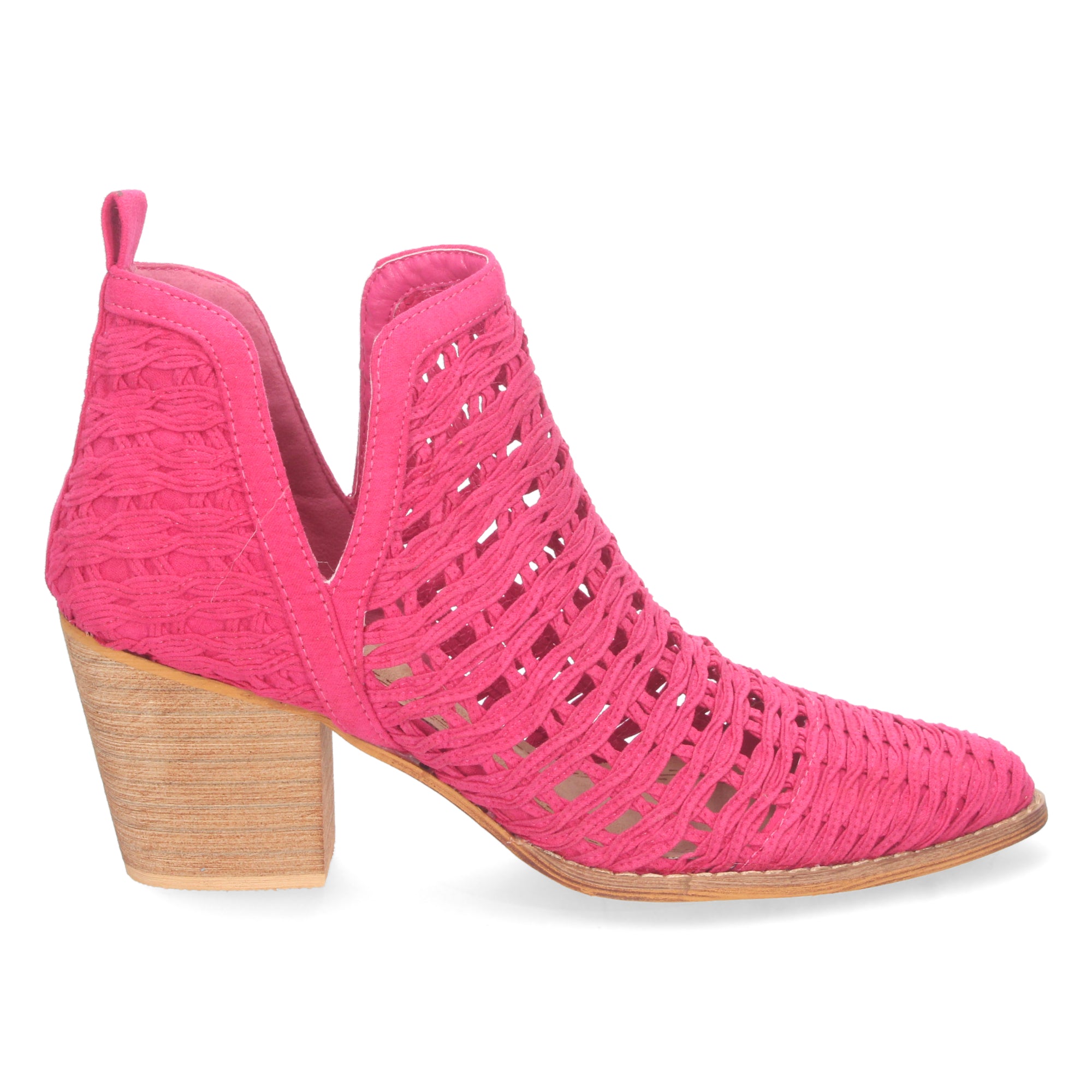 Botines fucsia con tiras trenzadas