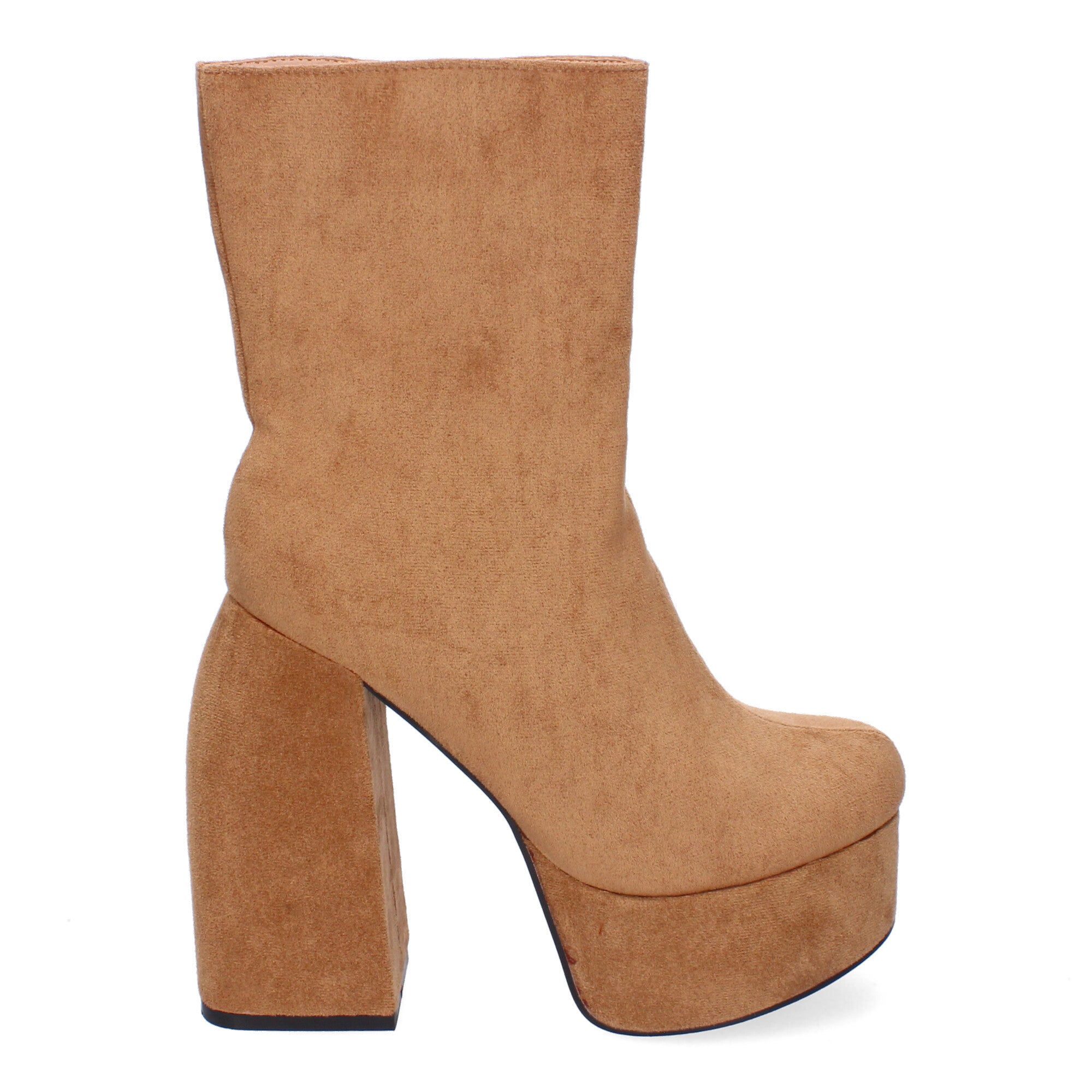 Bota de Tacón para Mujer con Calados en la Caña y Cremallera