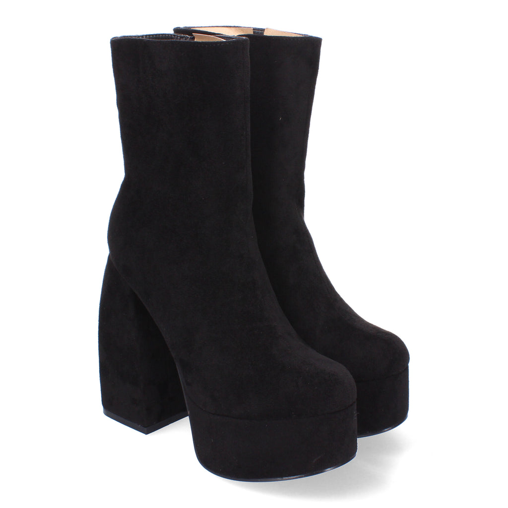 Bota de Tacón para Mujer con Calados en la Caña y Cremallera