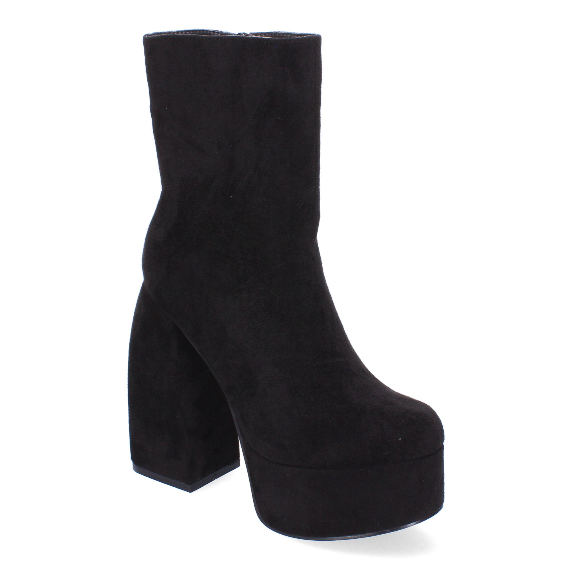 Bota de Tacón para Mujer con Calados en la Caña y Cremallera
