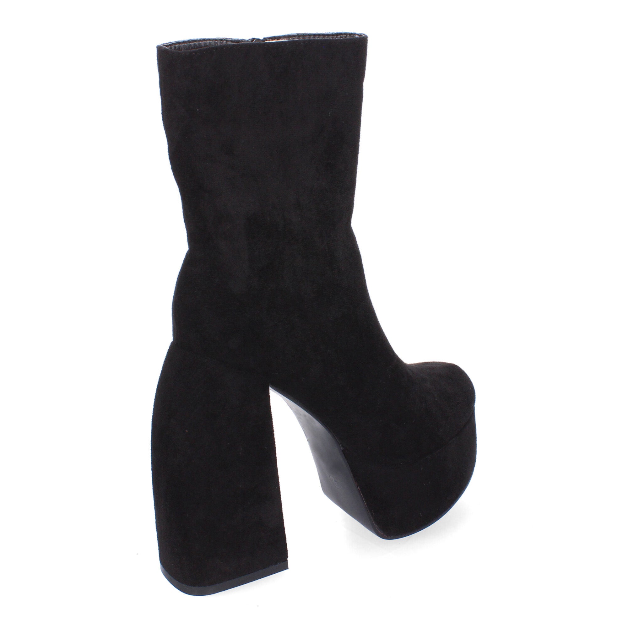 Bota de Tacón para Mujer con Calados en la Caña y Cremallera