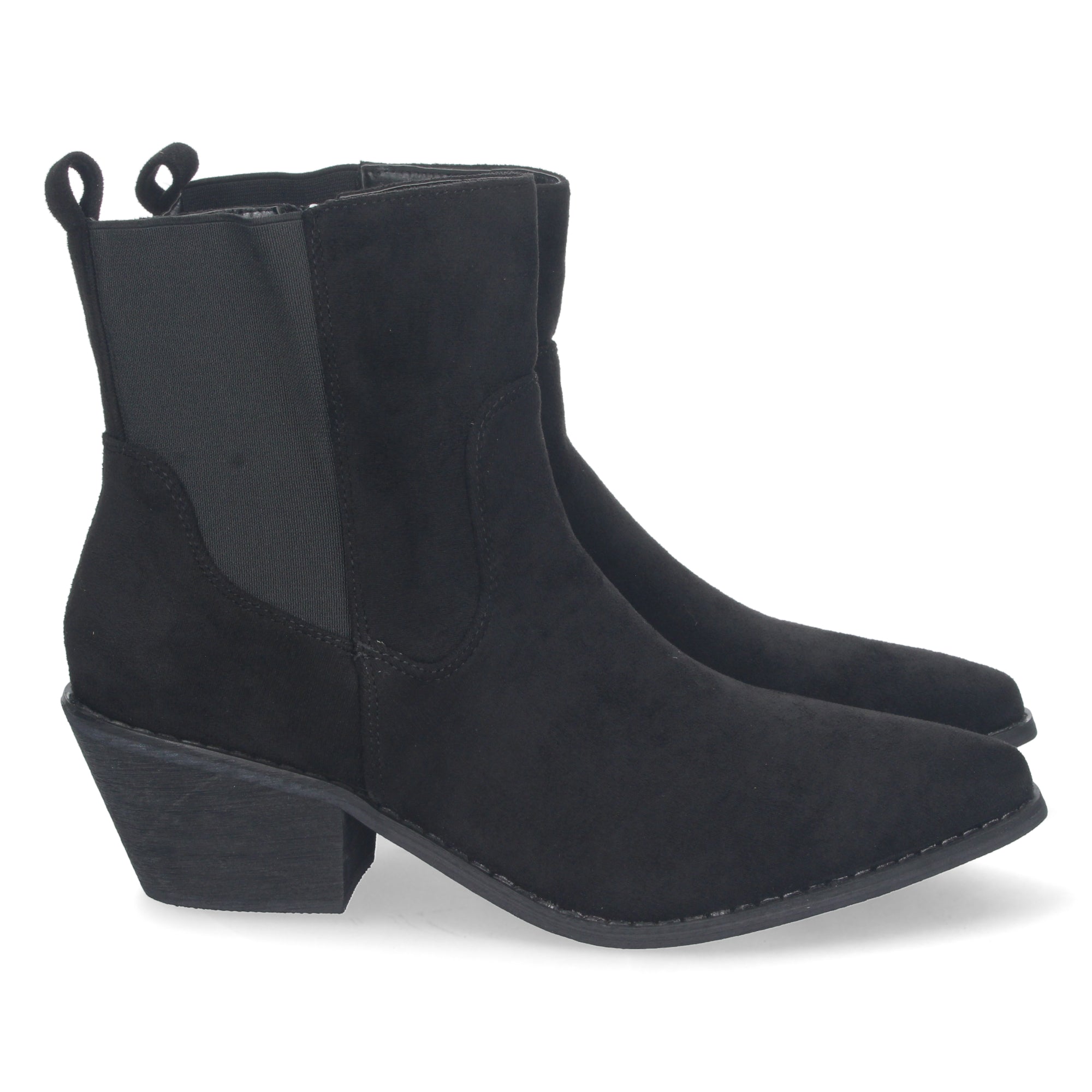 Botin negro con estampado liso