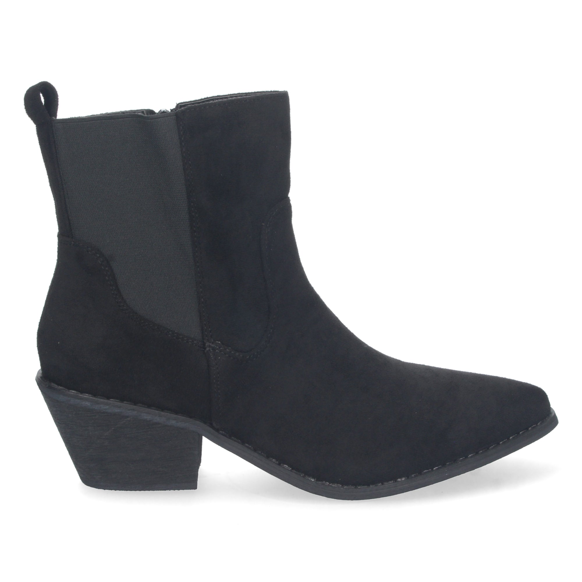 Botin negro con estampado liso
