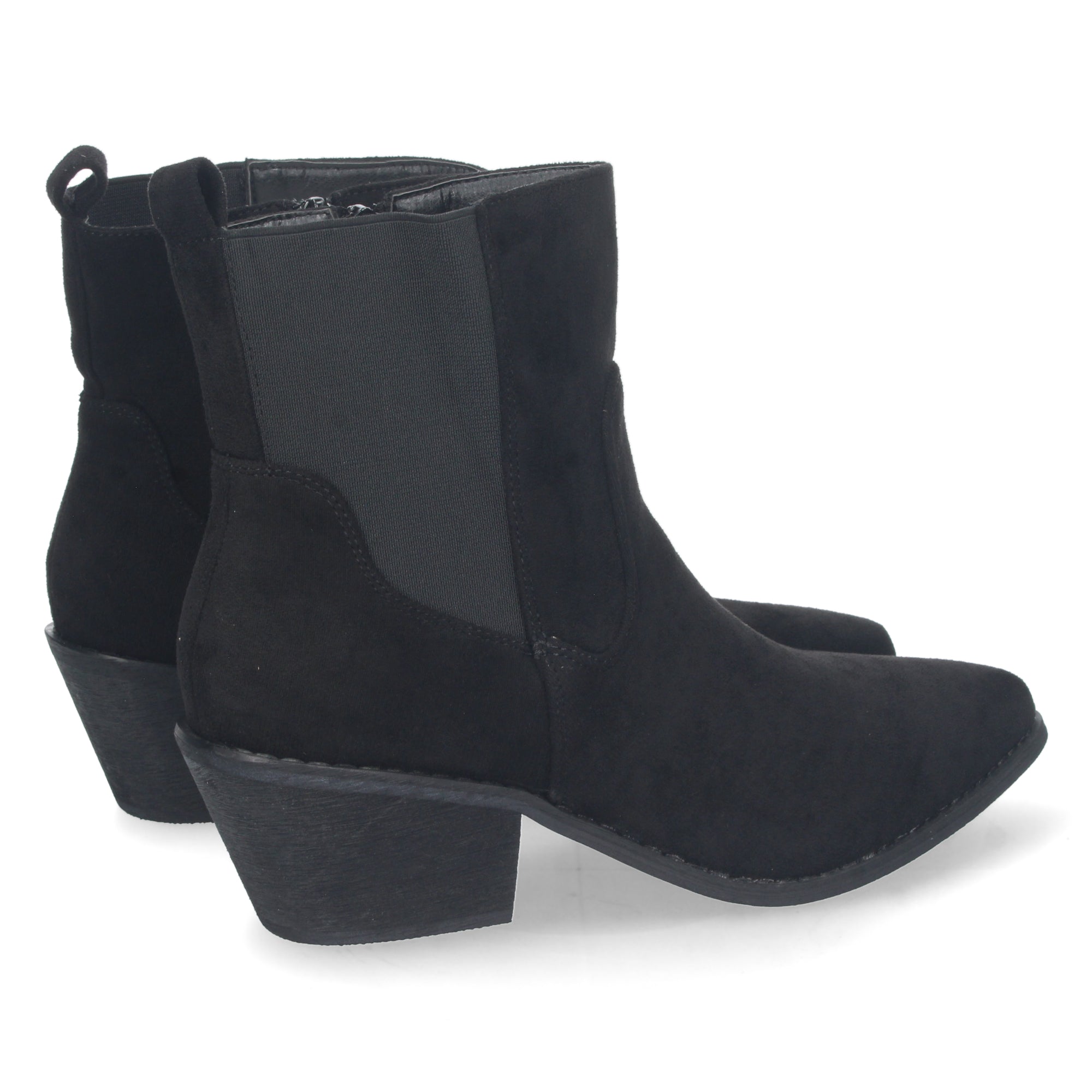Botin negro con estampado liso