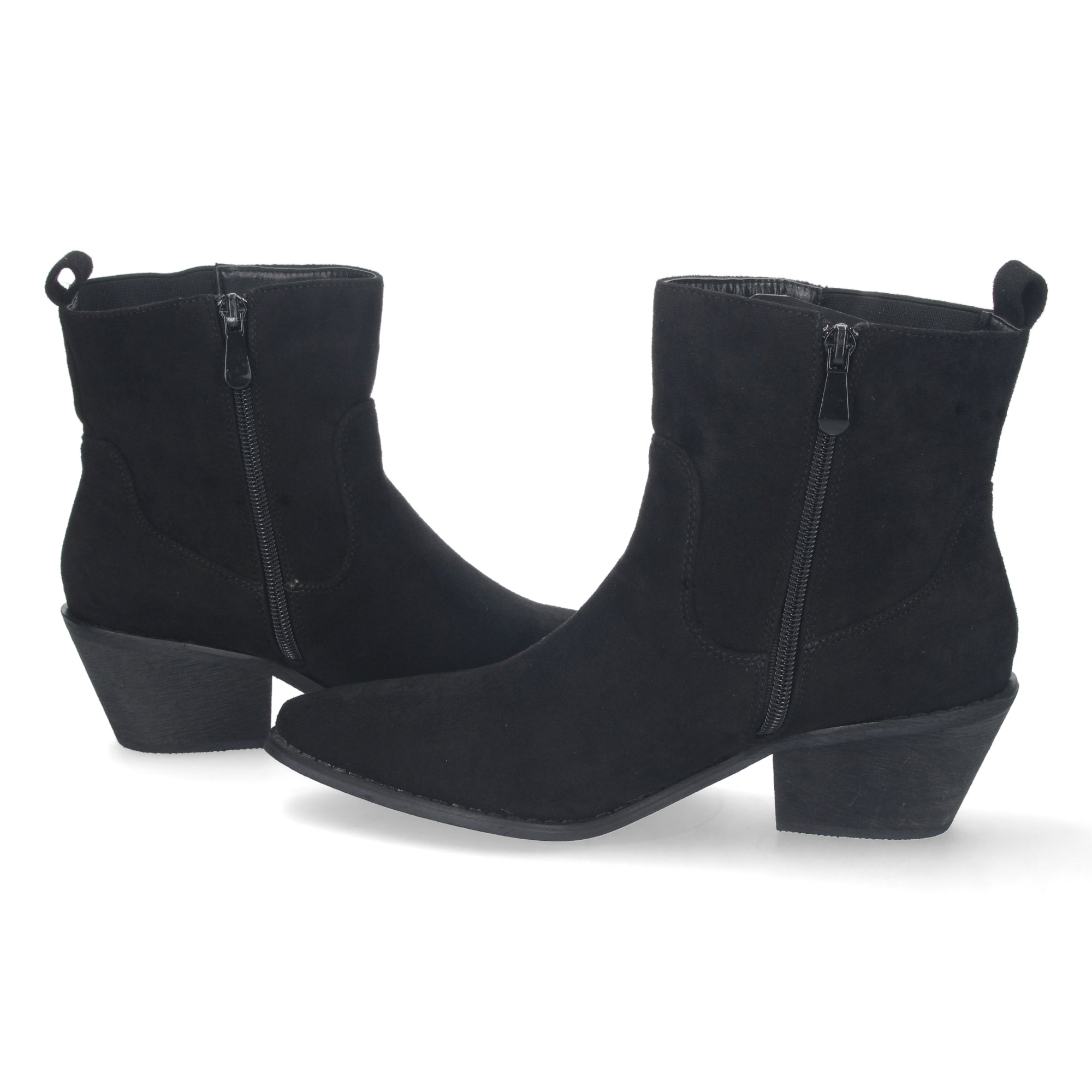 Botin negro con estampado liso