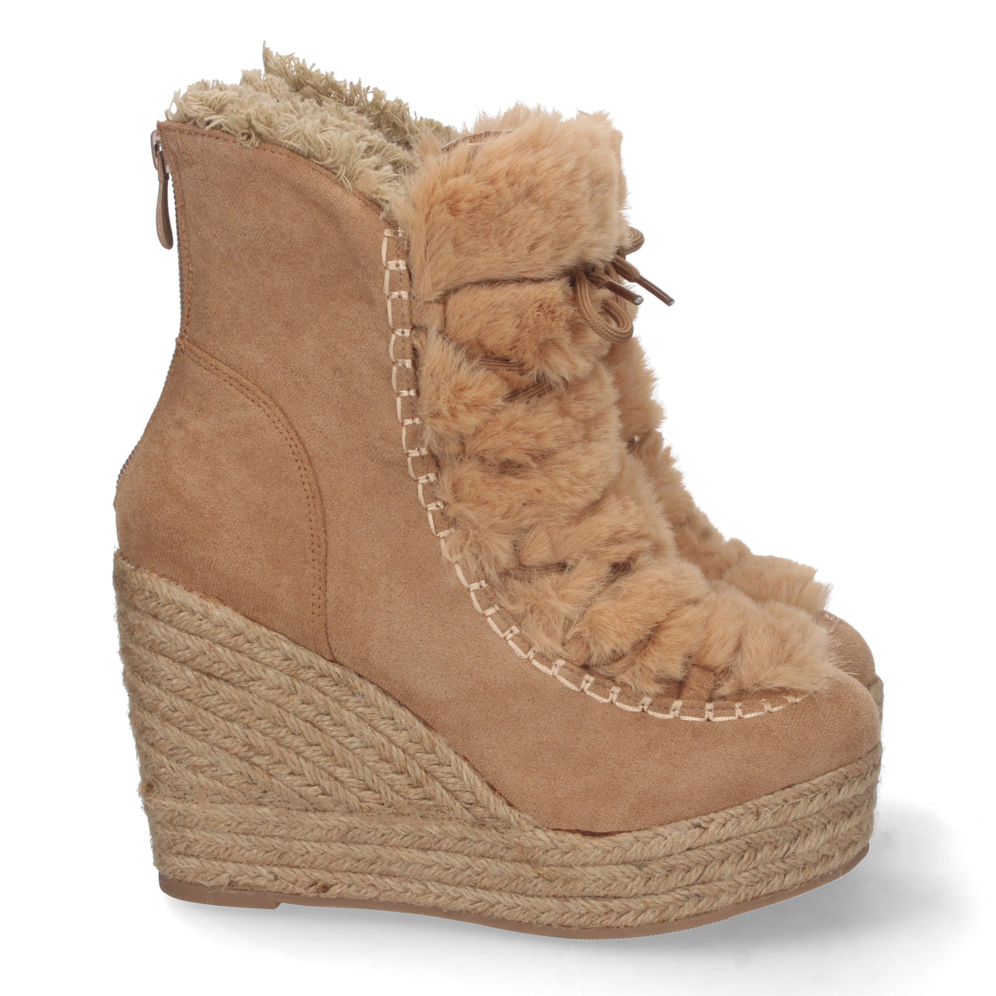 Botines marrones forrados en yute