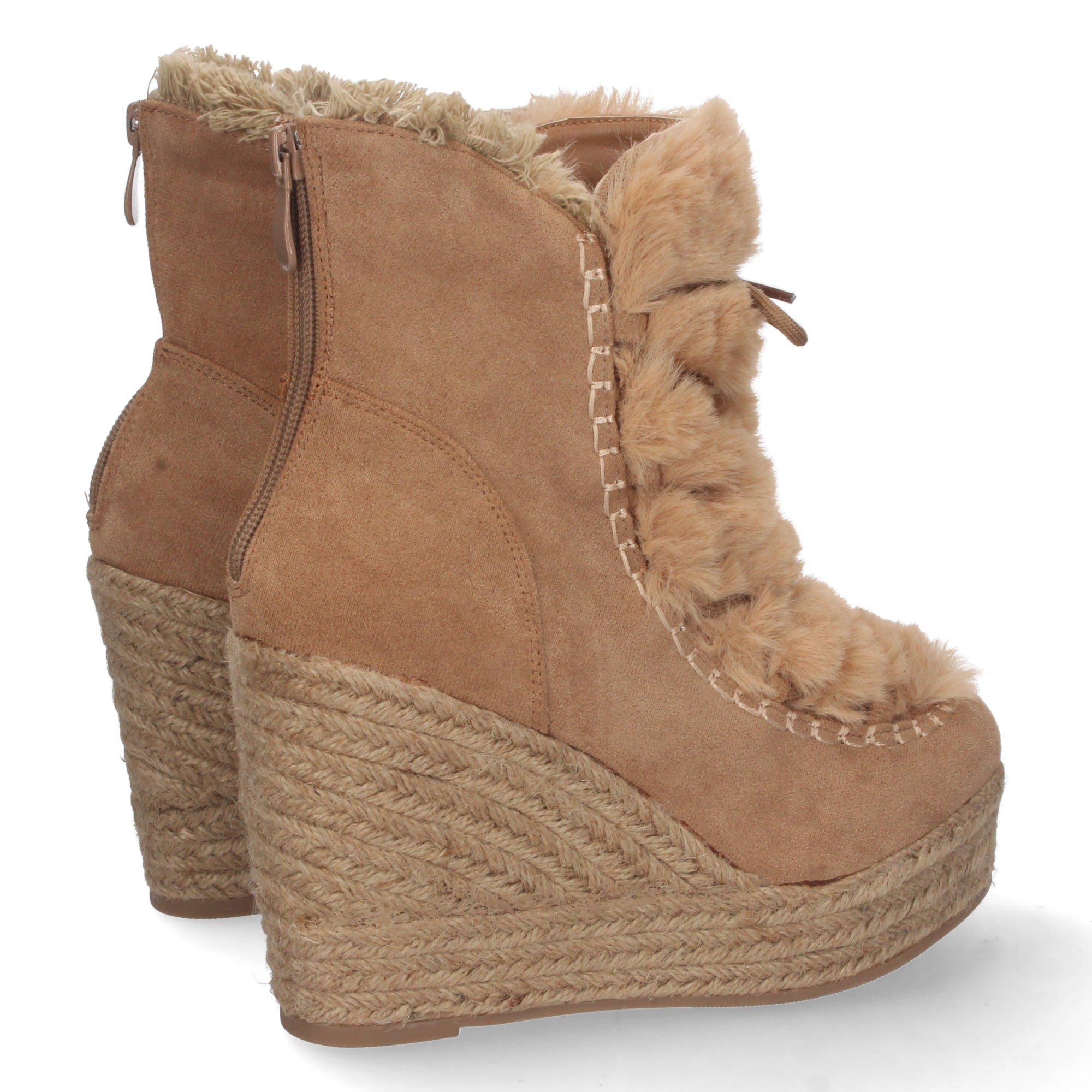 Botines marrones forrados en yute