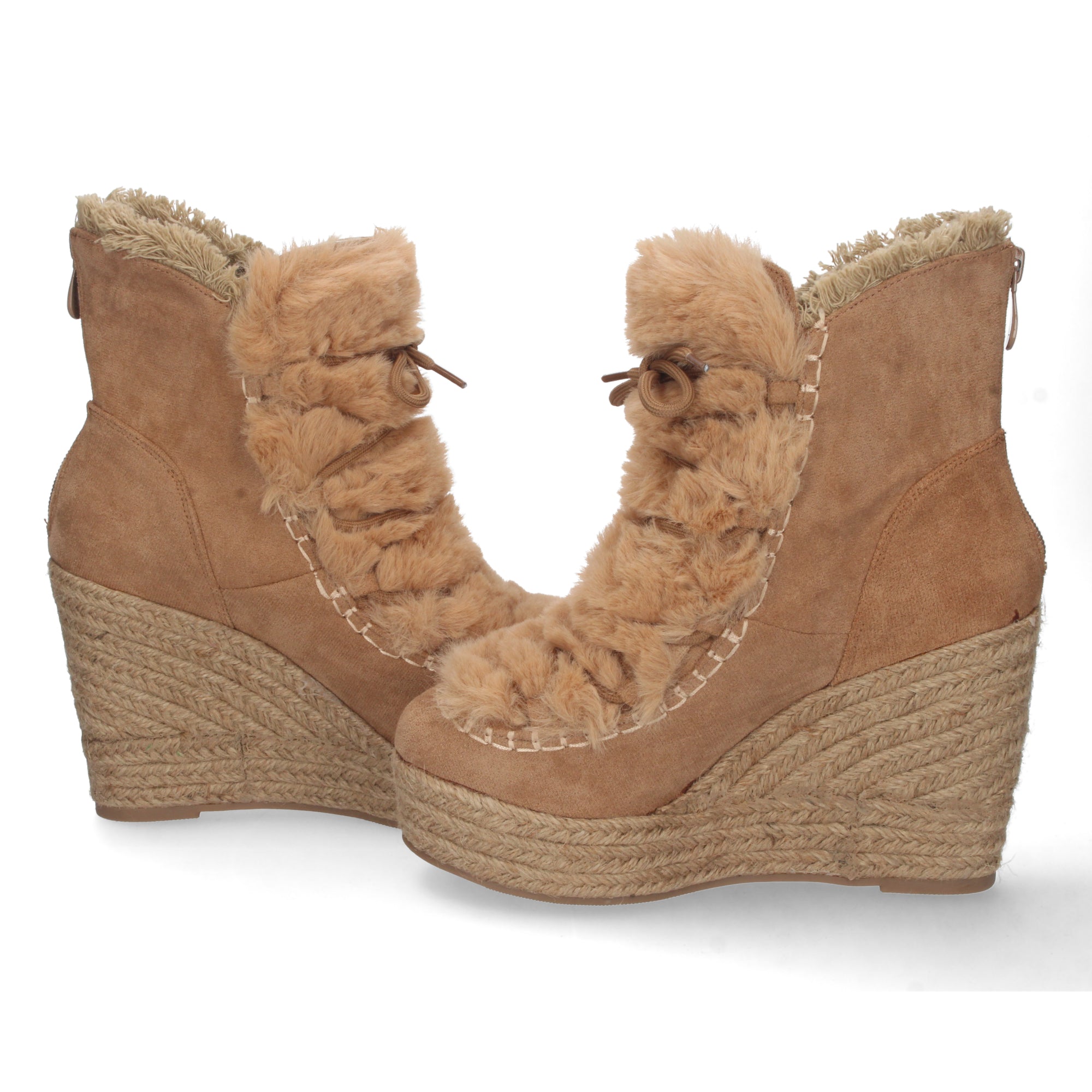 Botines marrones forrados en yute