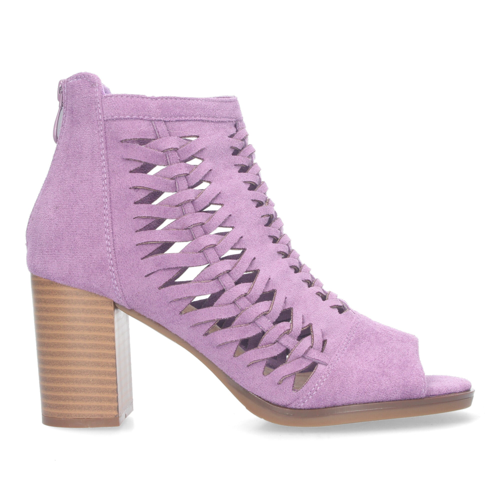 Botin lila con tiras trenzadas