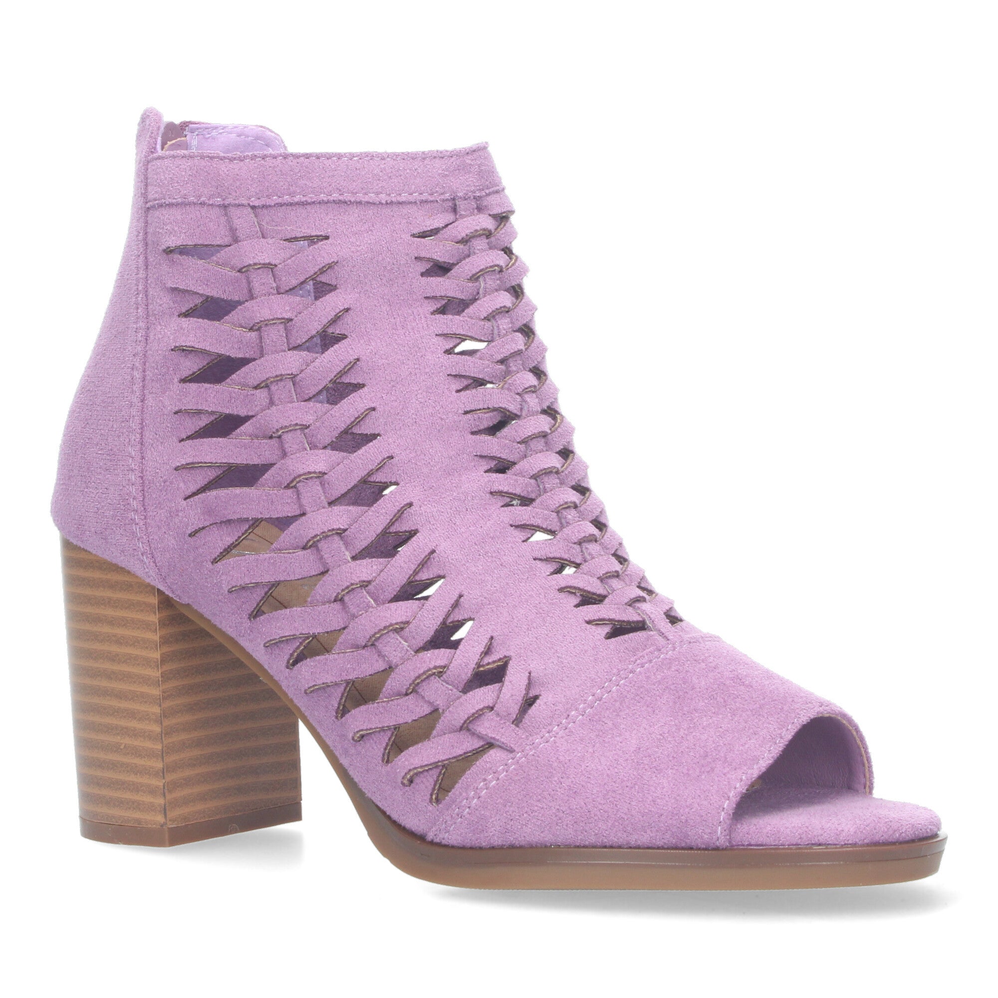 Botin lila con tiras trenzadas