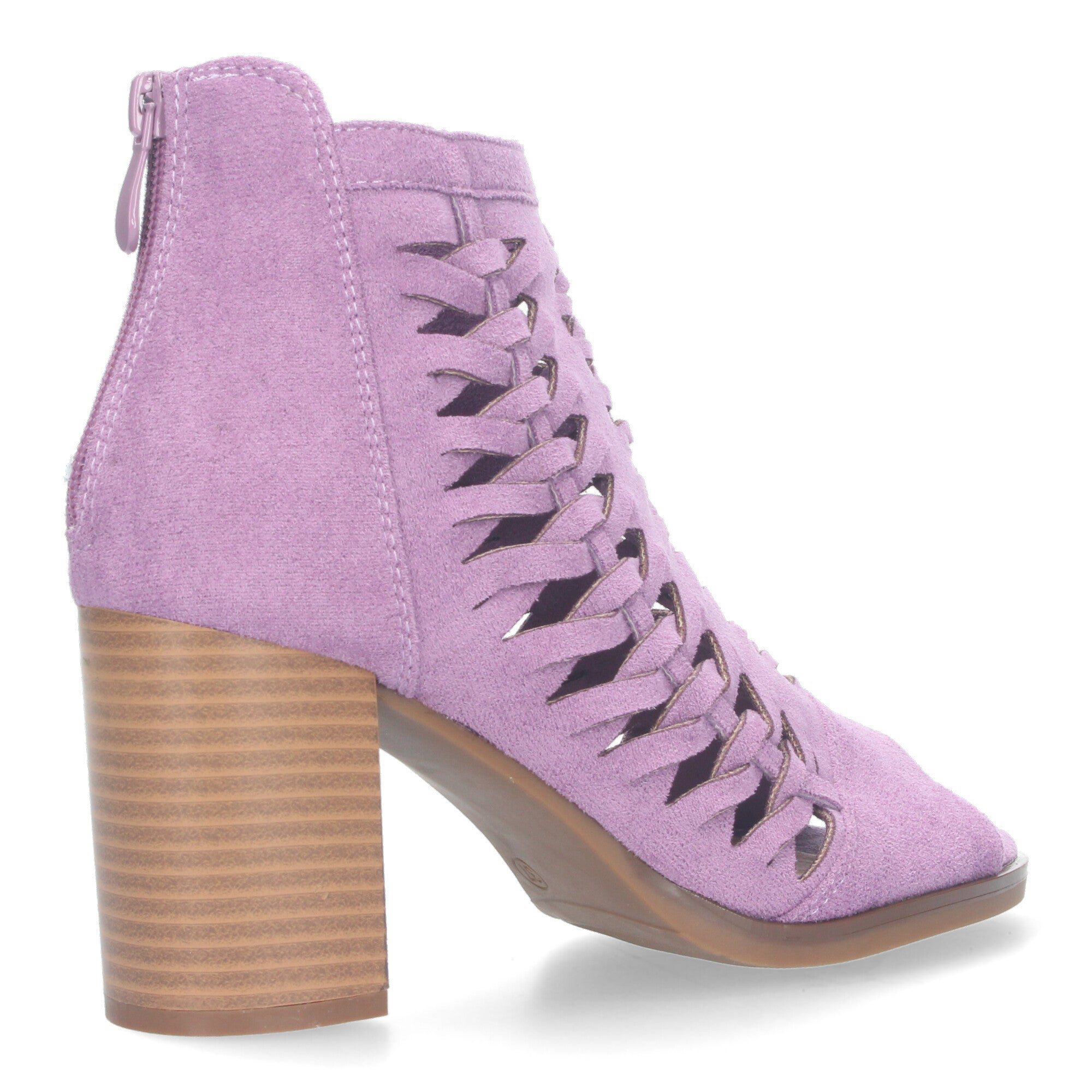Botin lila con tiras trenzadas