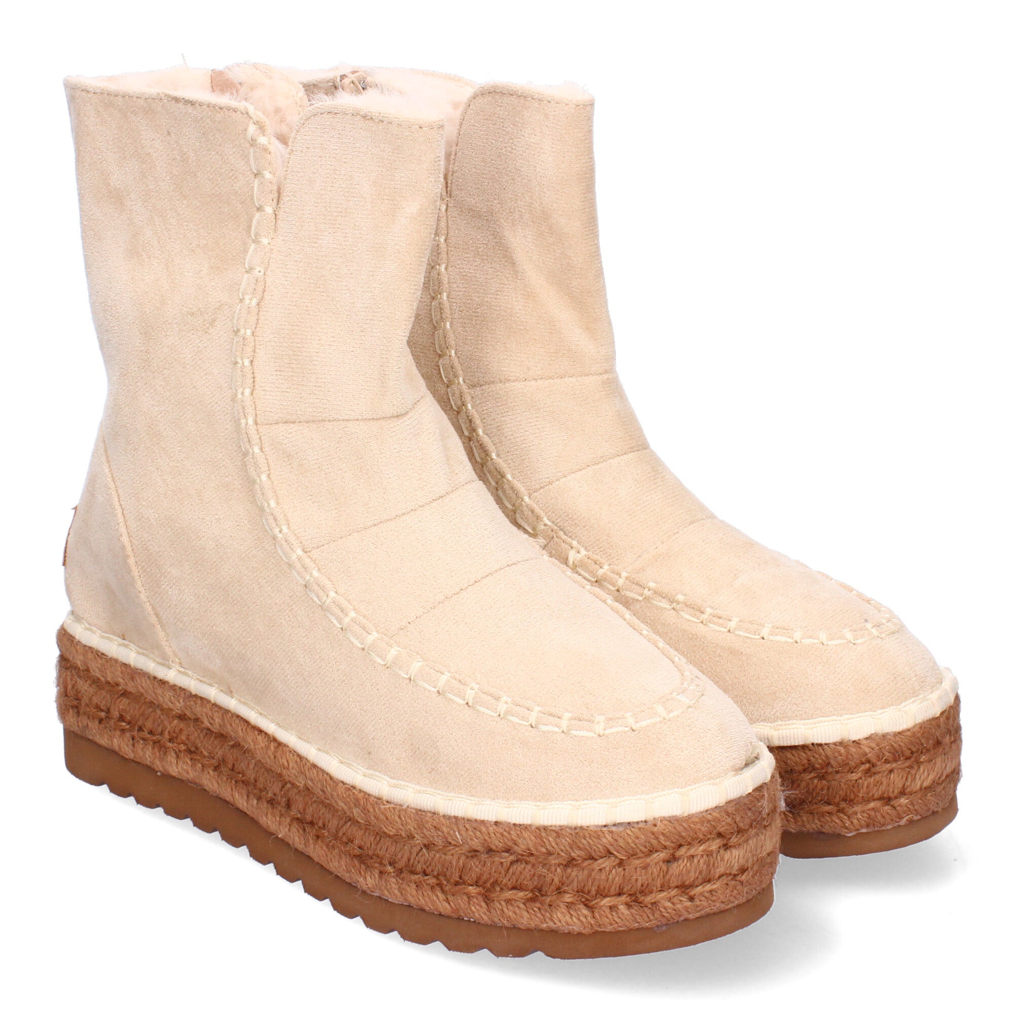 Botin beige con pelo interior