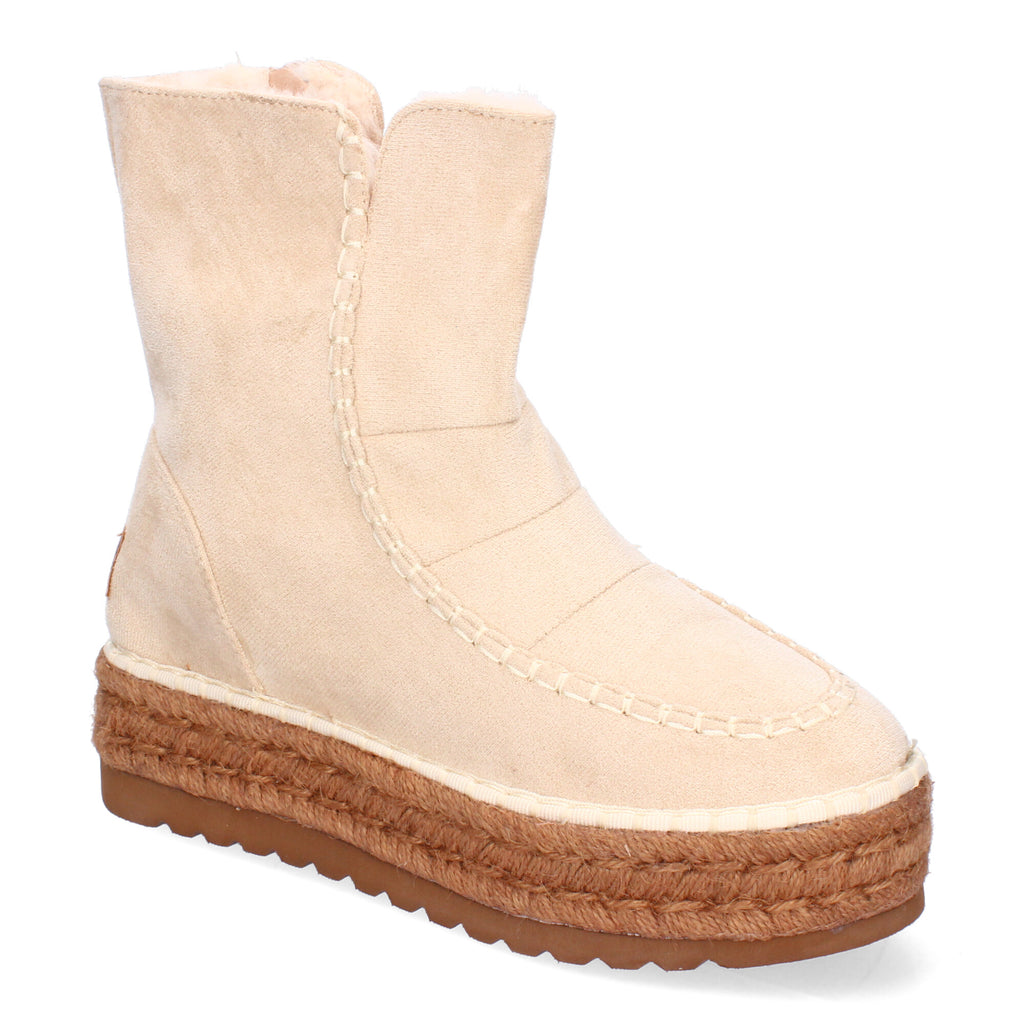 Botin beige con pelo interior